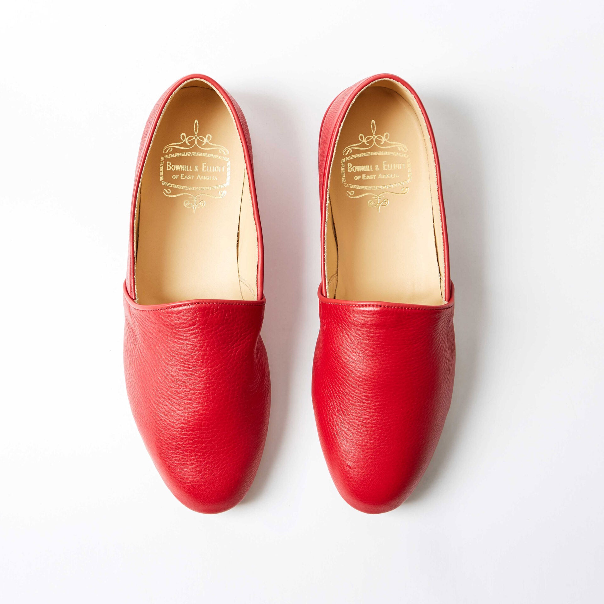 Red Deerskin Monk Slippers