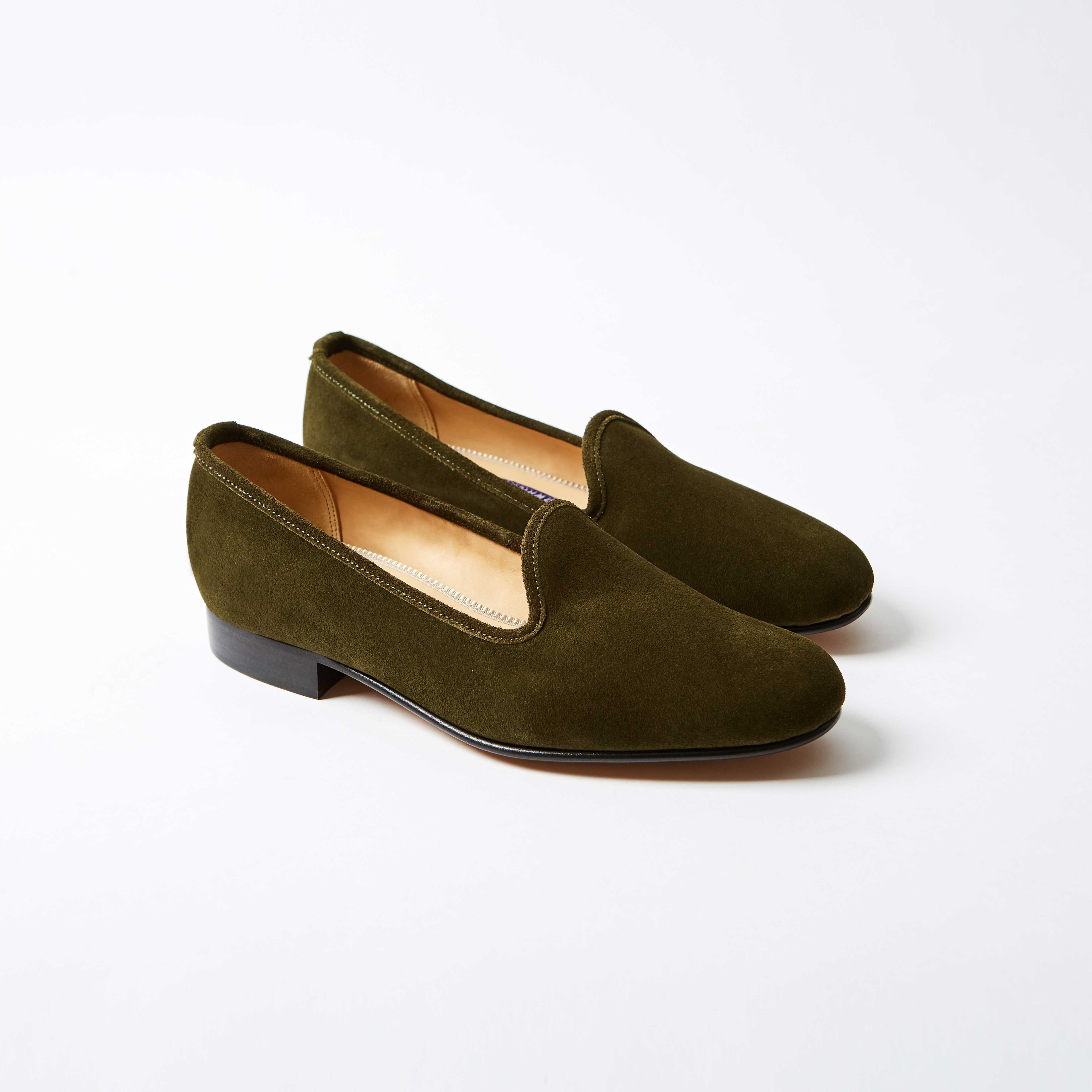 Olive Suede Venetian Slipper