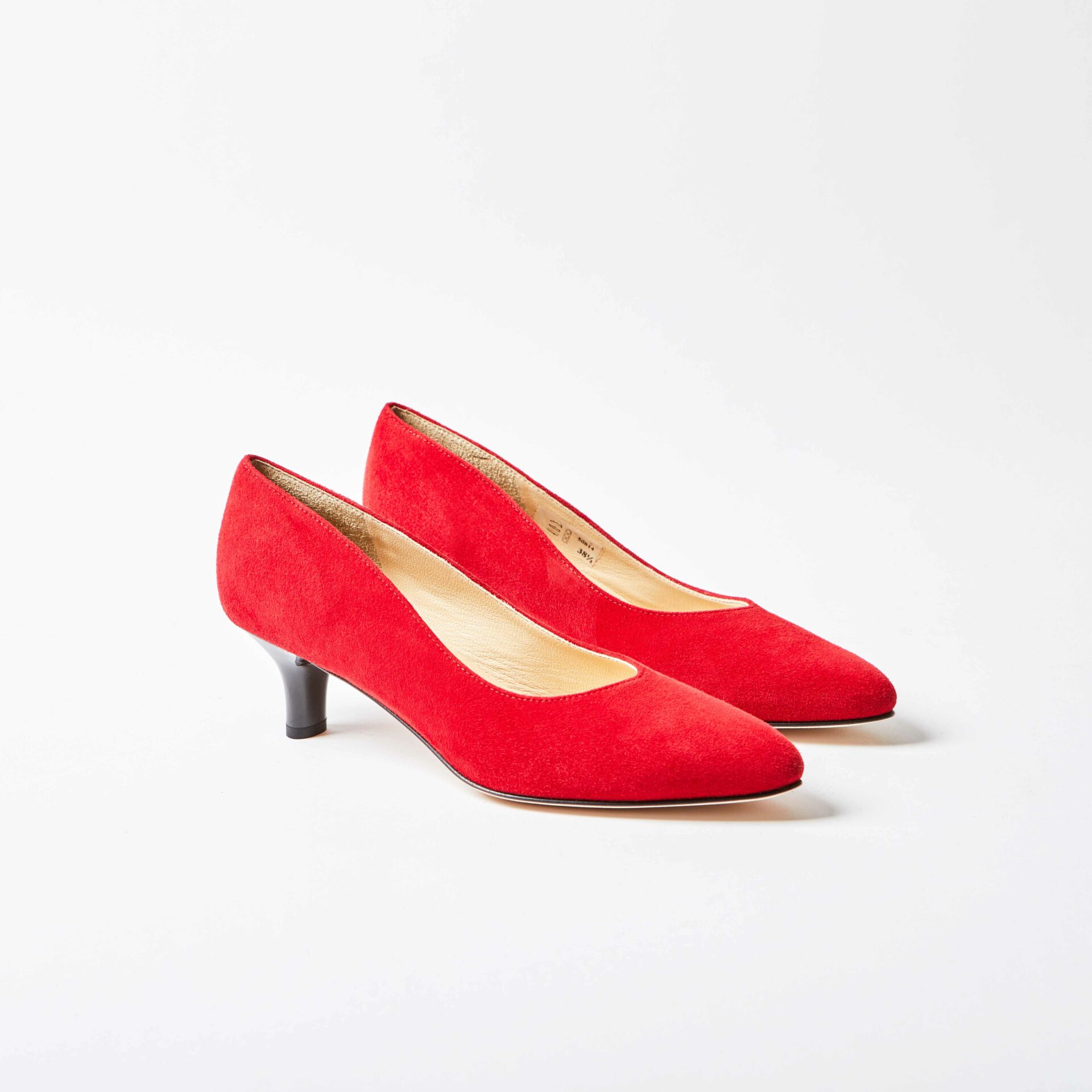 Genoa Red Suede Kitten Heel Court