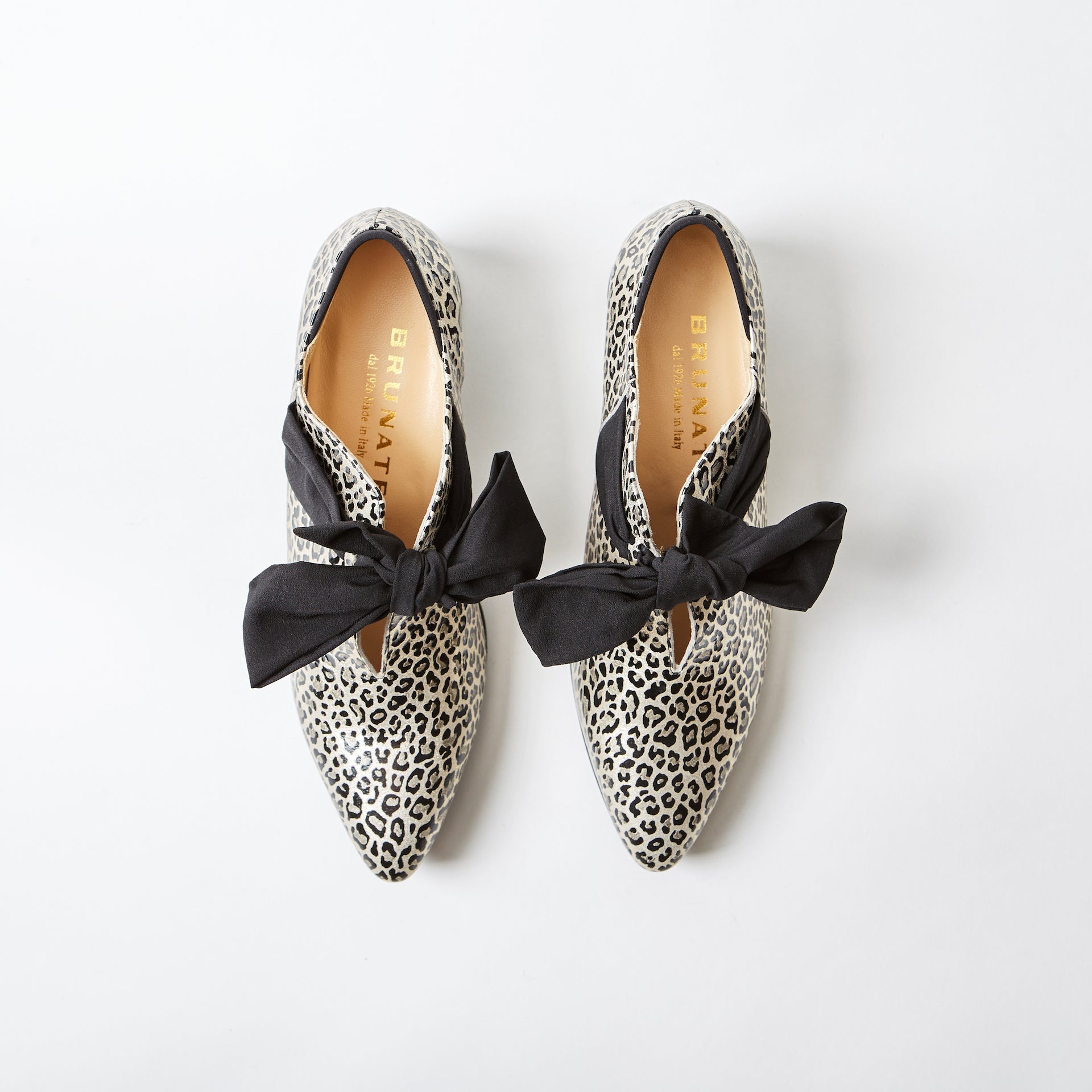 Milan Metallic Leather Animal Print Shoe with Bow