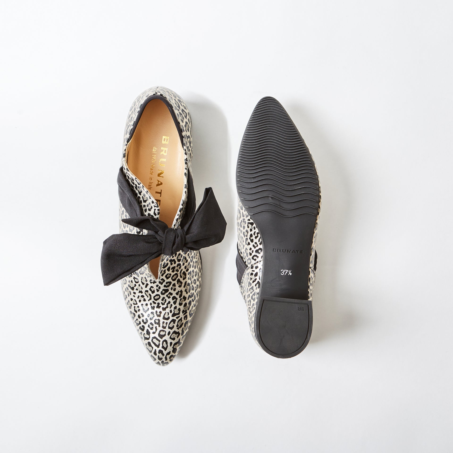 Milan Metallic Leather Animal Print Shoe with Bow