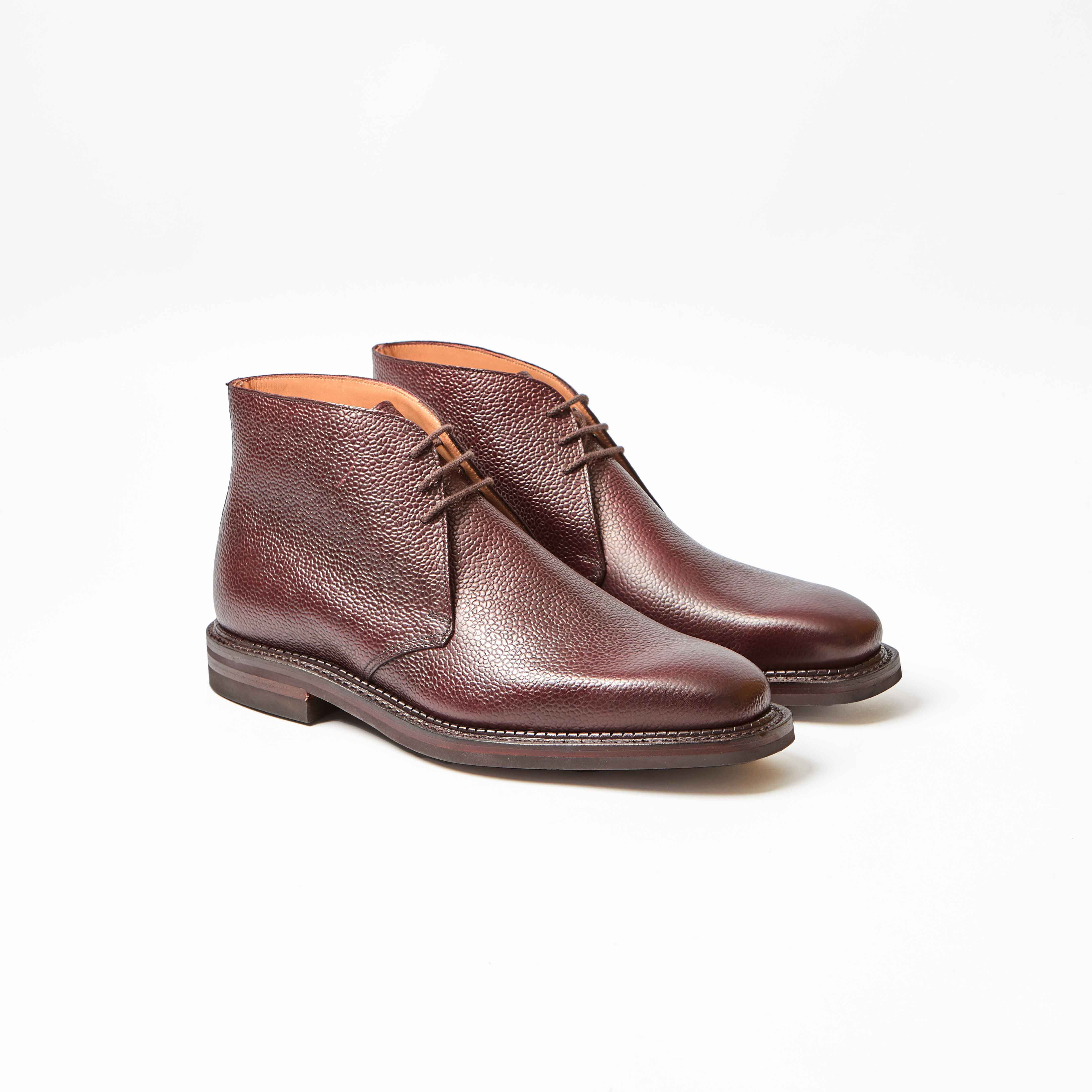 Molton Burgundy Scotch Grain Chukka Boot