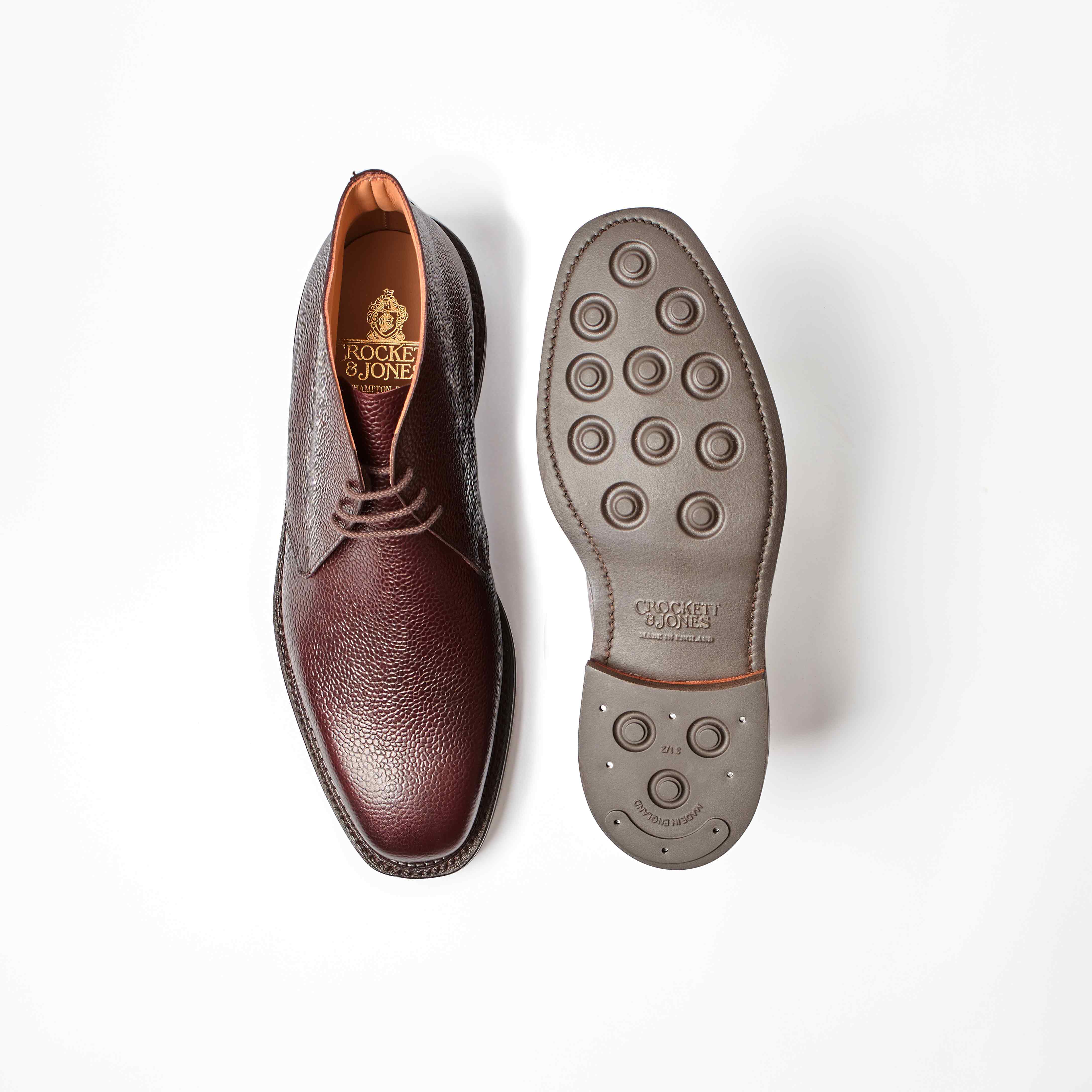 Molton Burgundy Scotch Grain Chukka Boot