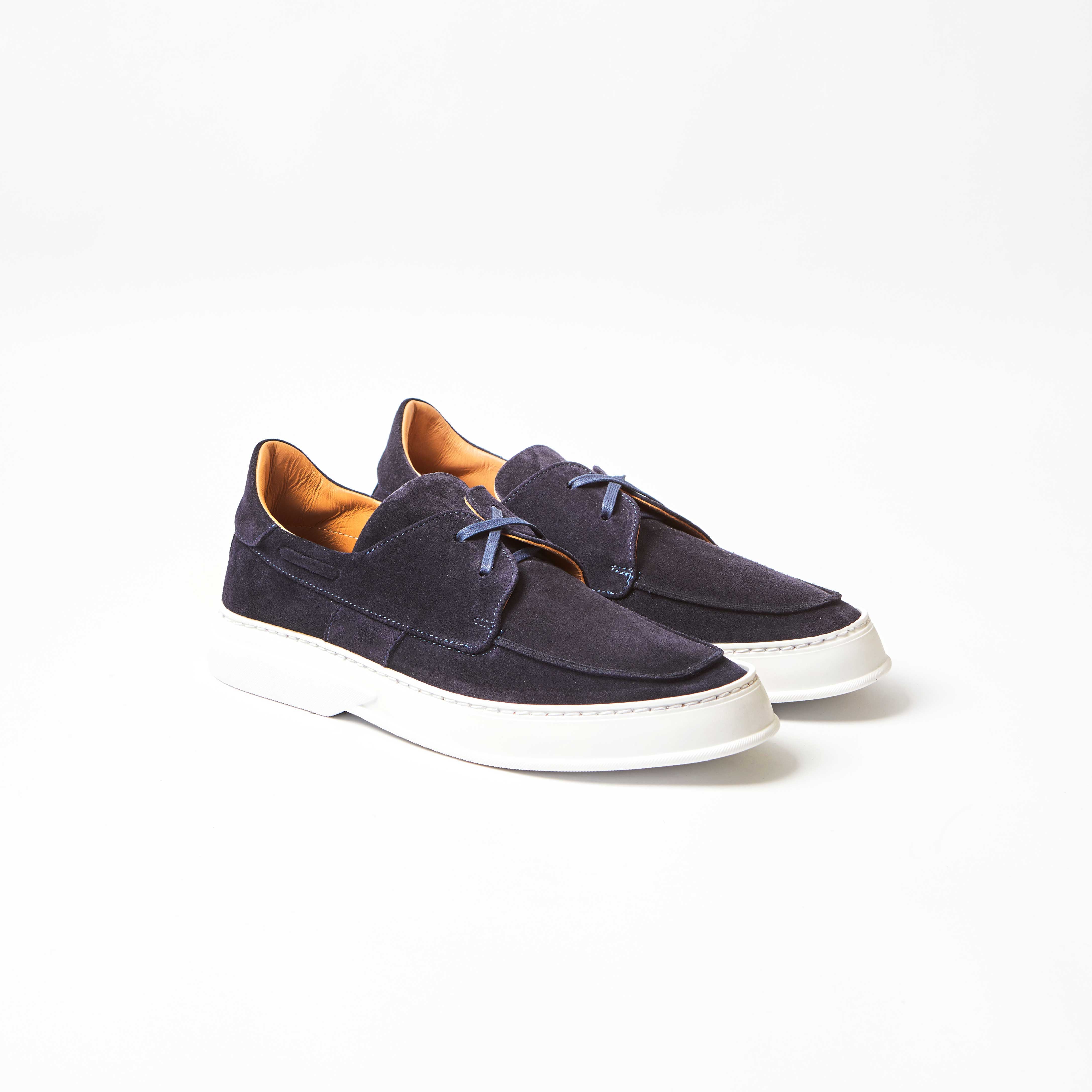 Drake Boat Shoe in Navy Suede