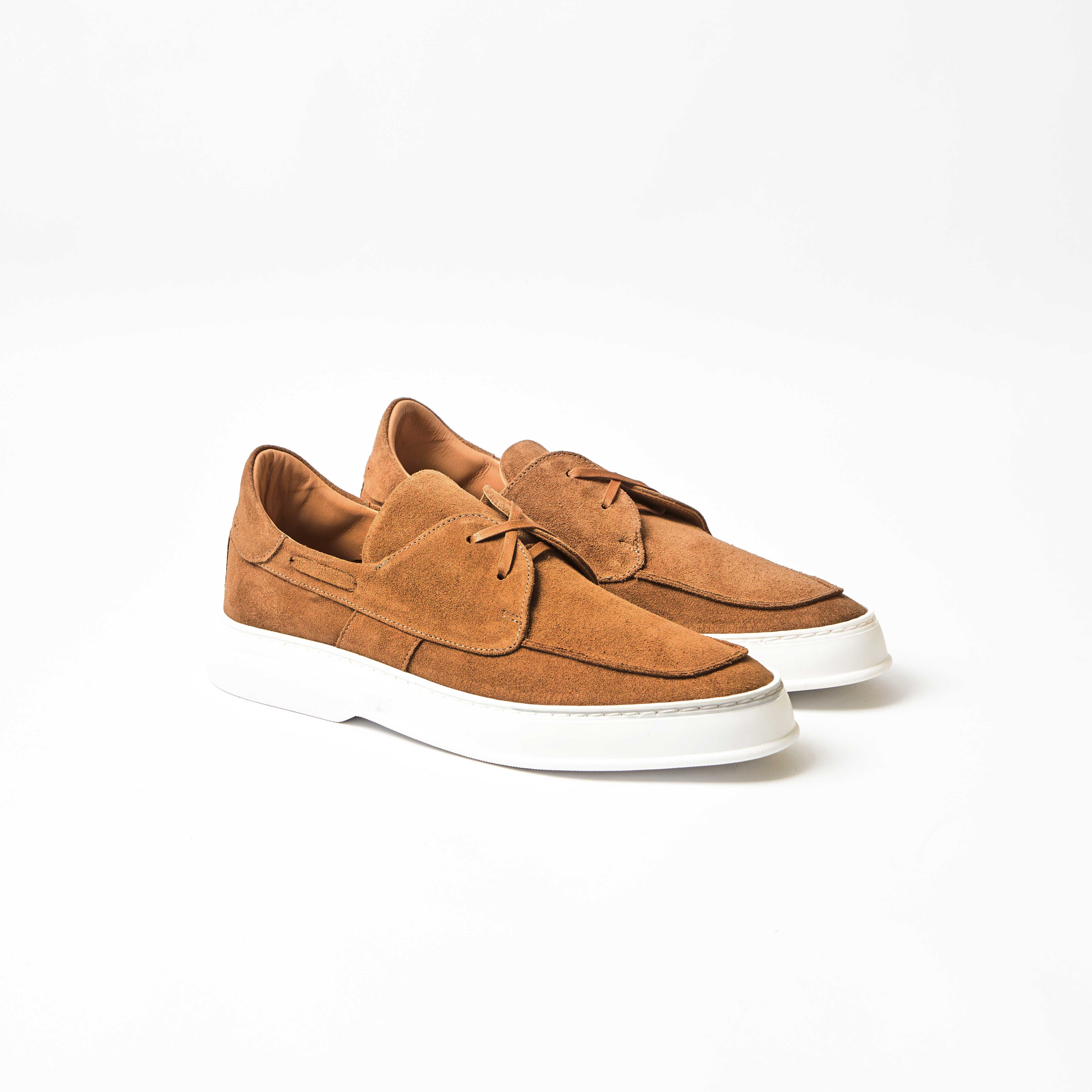 Drake Boat Shoe in Tan Suede