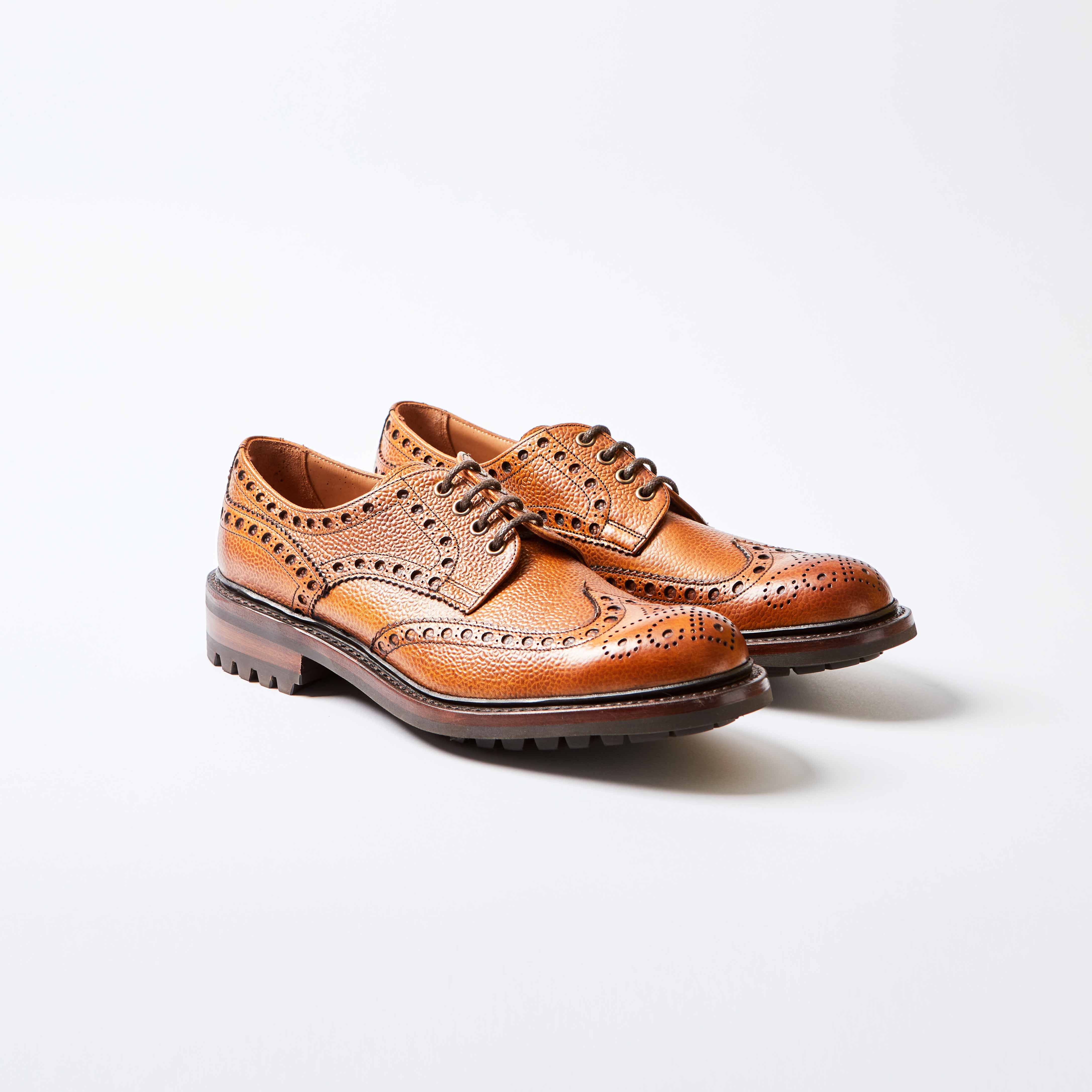 Avon Almond Grain Derby Brogue Shoe | Bowhill and Elliott