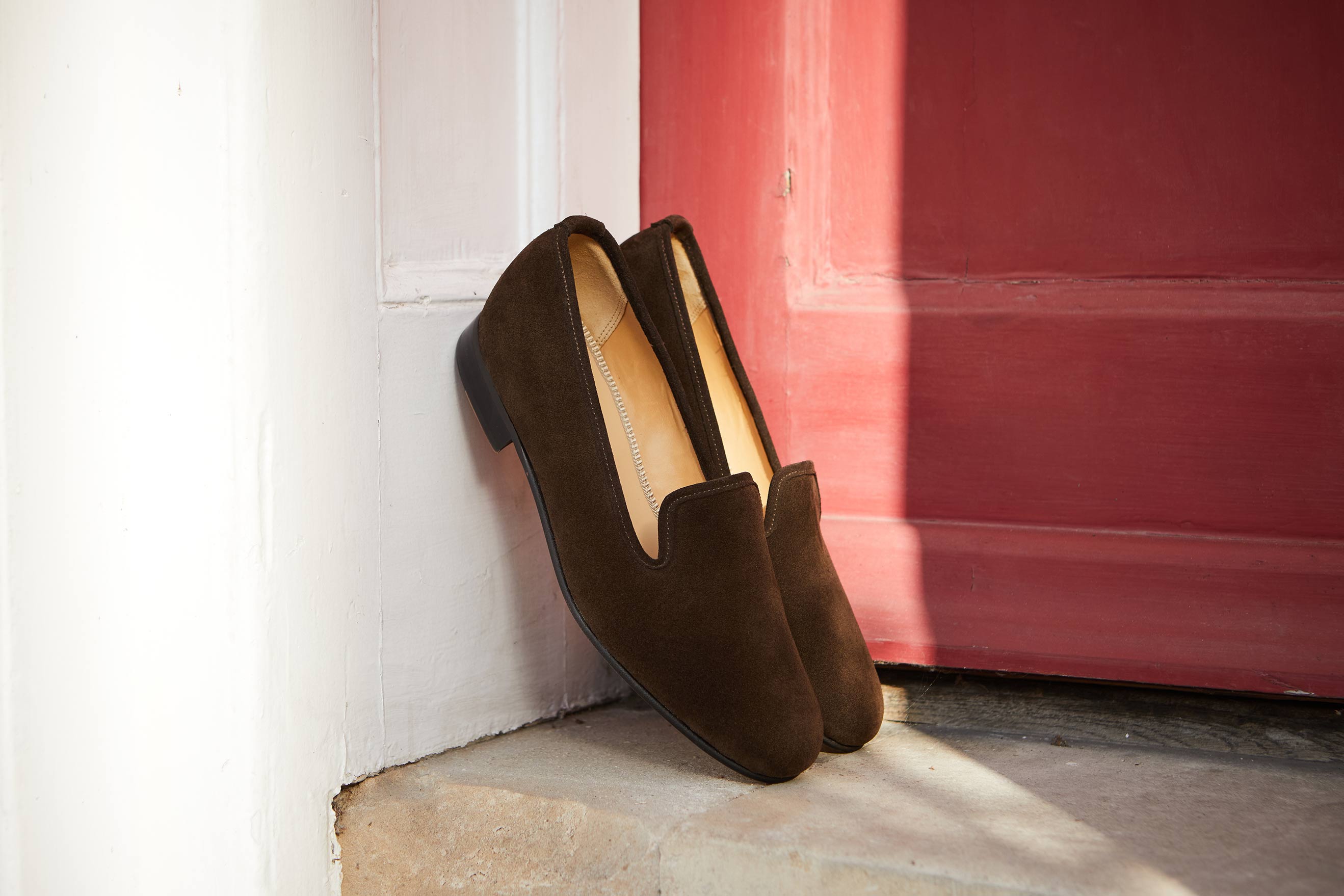 Chocolate Suede Albert Slippers