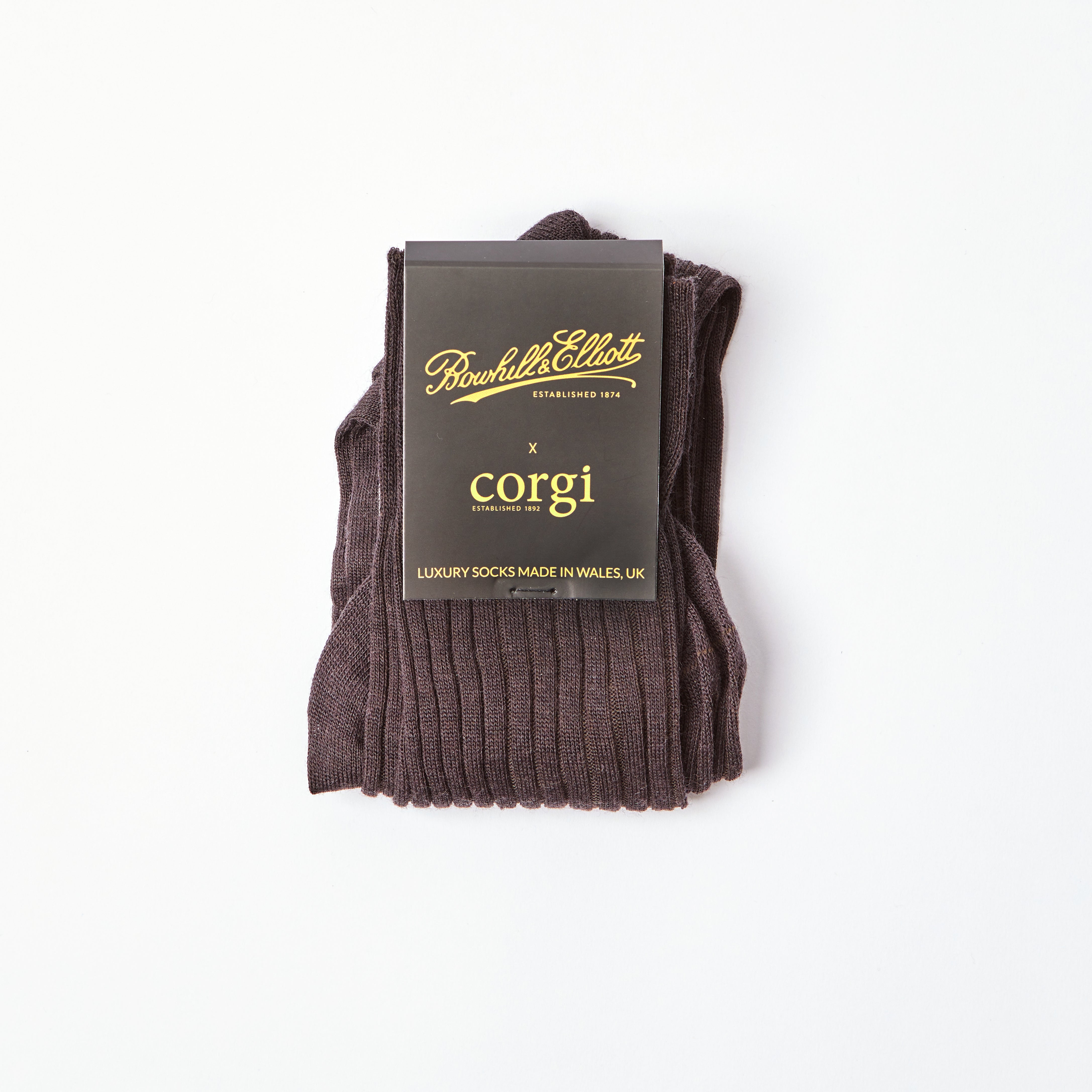 Men’s Lampeter Wool Socks in Chocolate