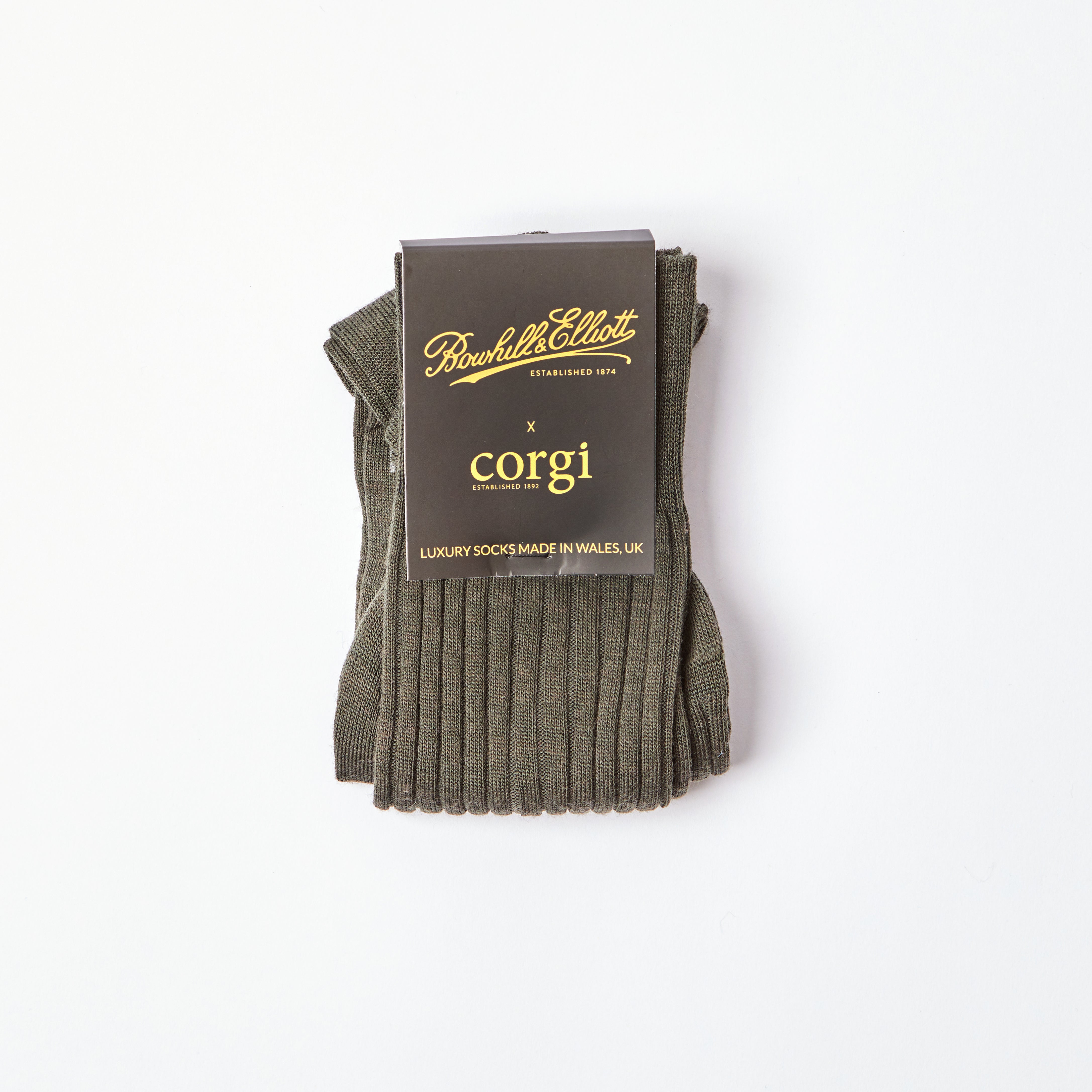 Men’s Lampeter Wool Socks in Dark Olive