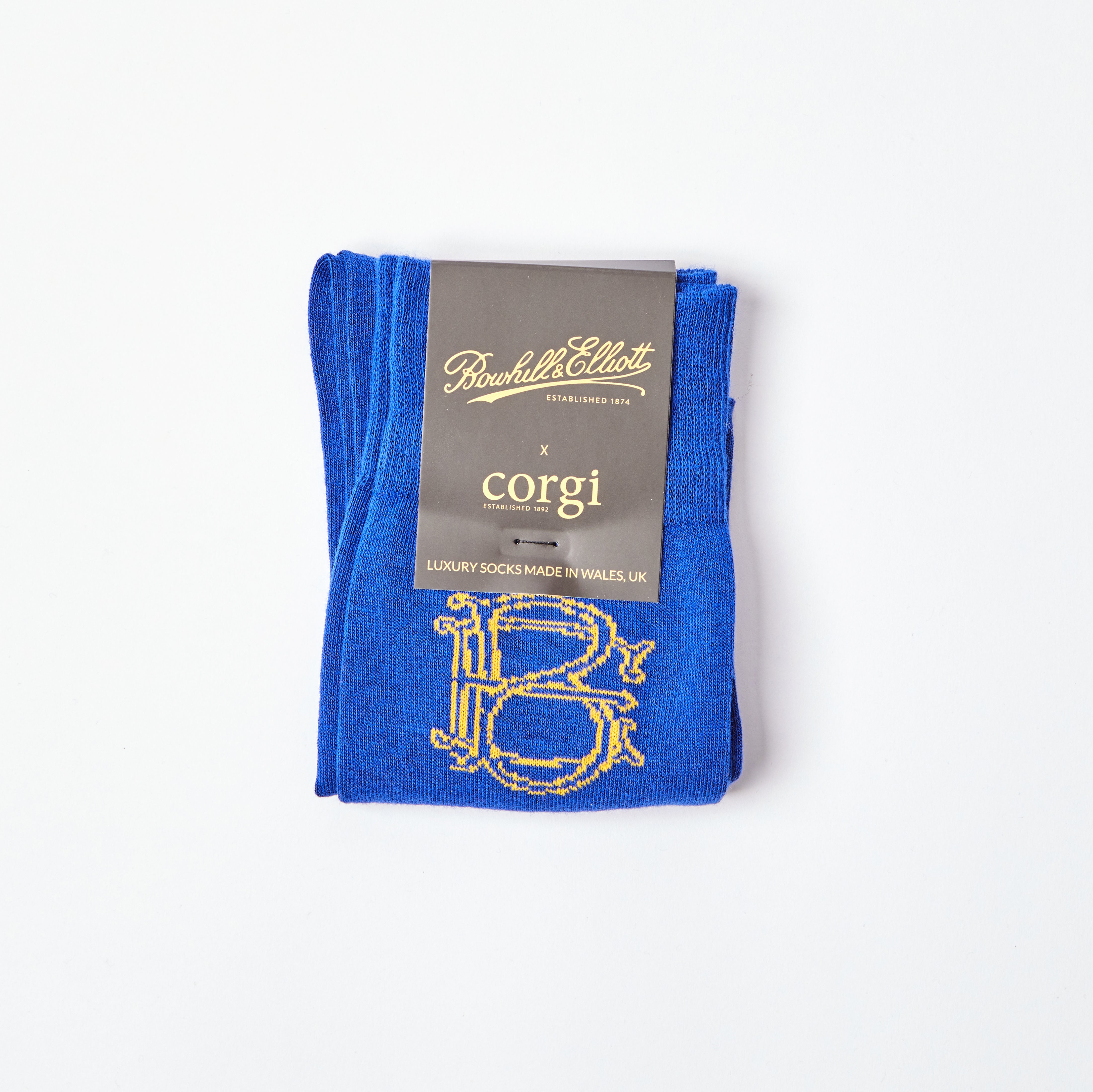 Men's Large Monogram motif Blue socks