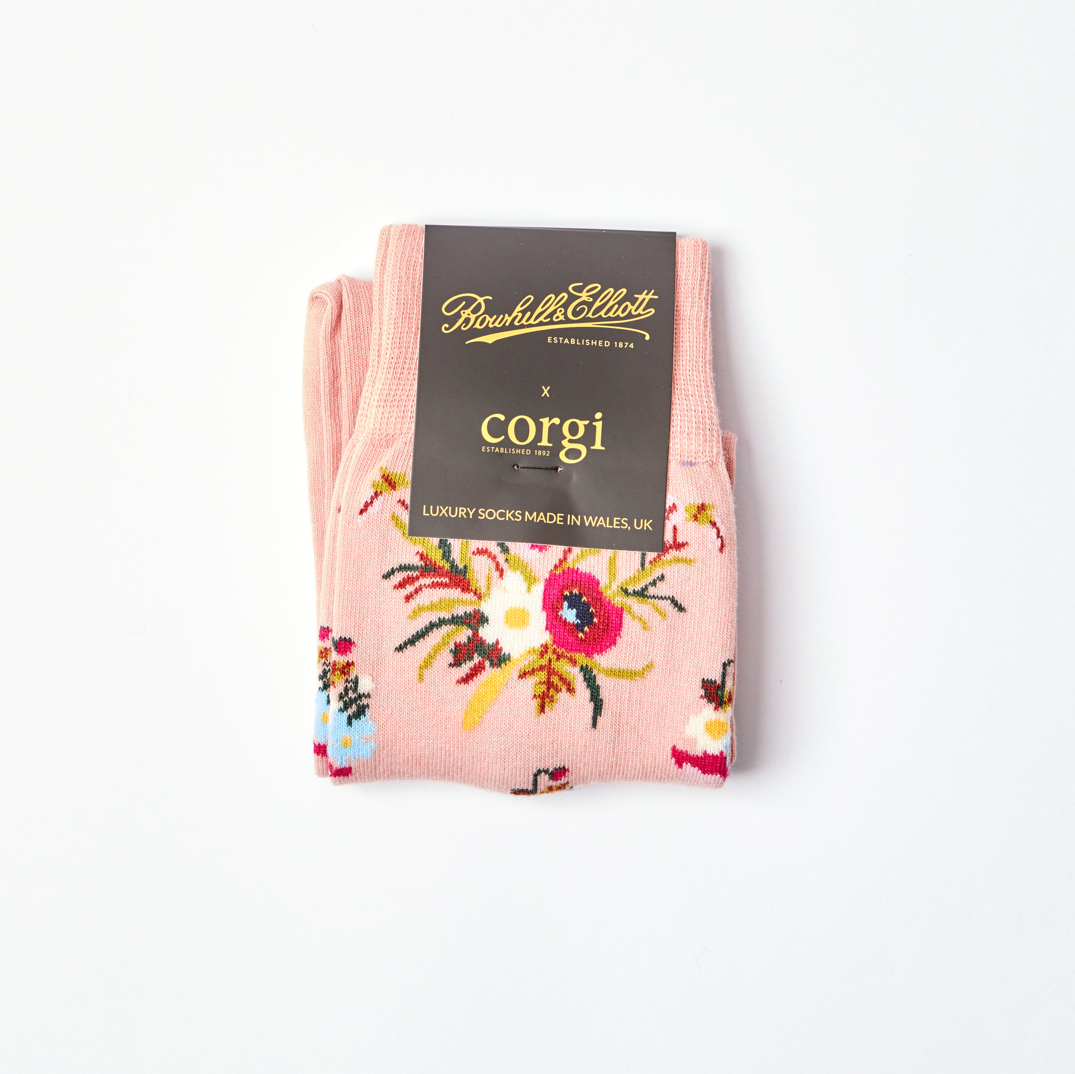 Men's Poppies motif Pink socks