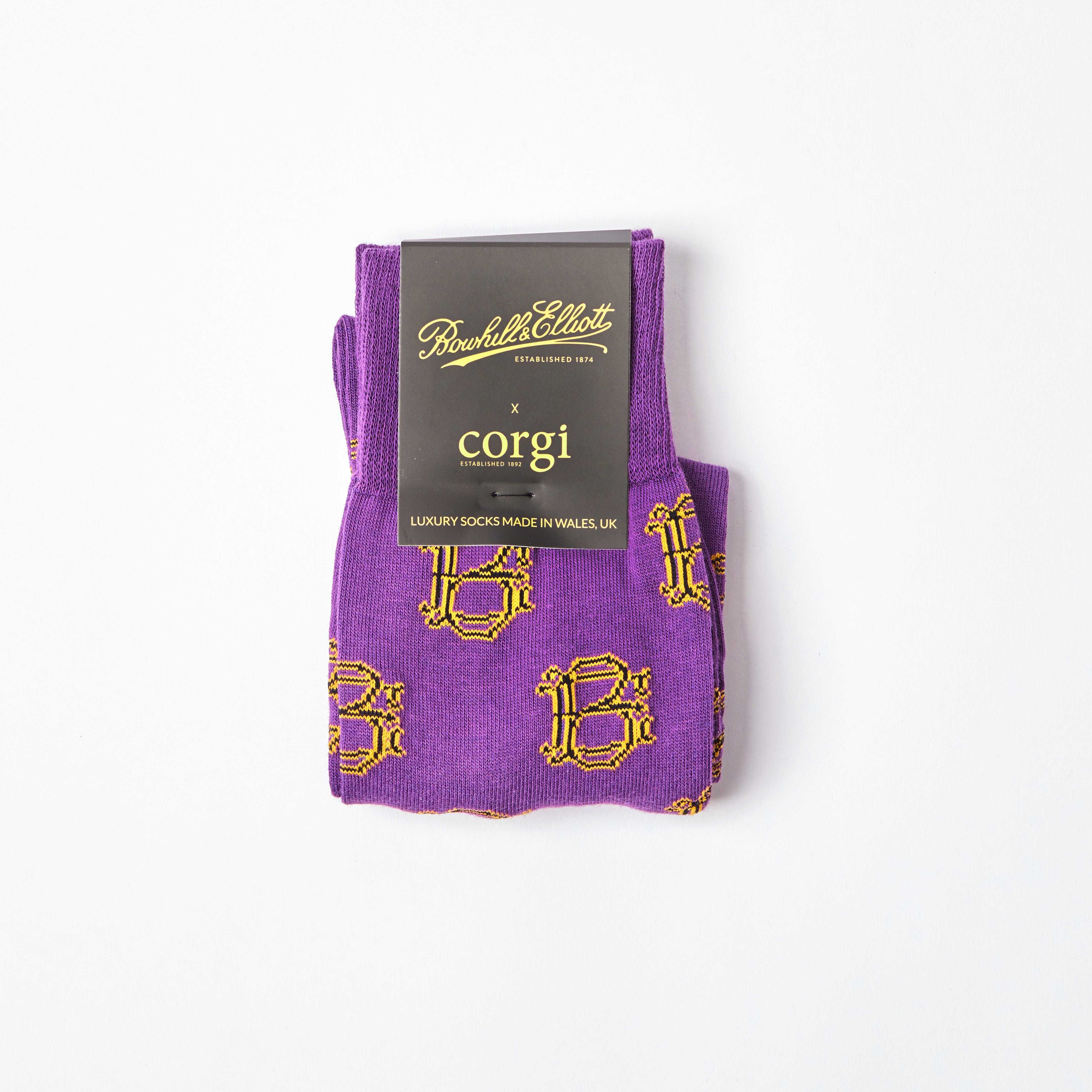 Men's Monogram motif Purple socks