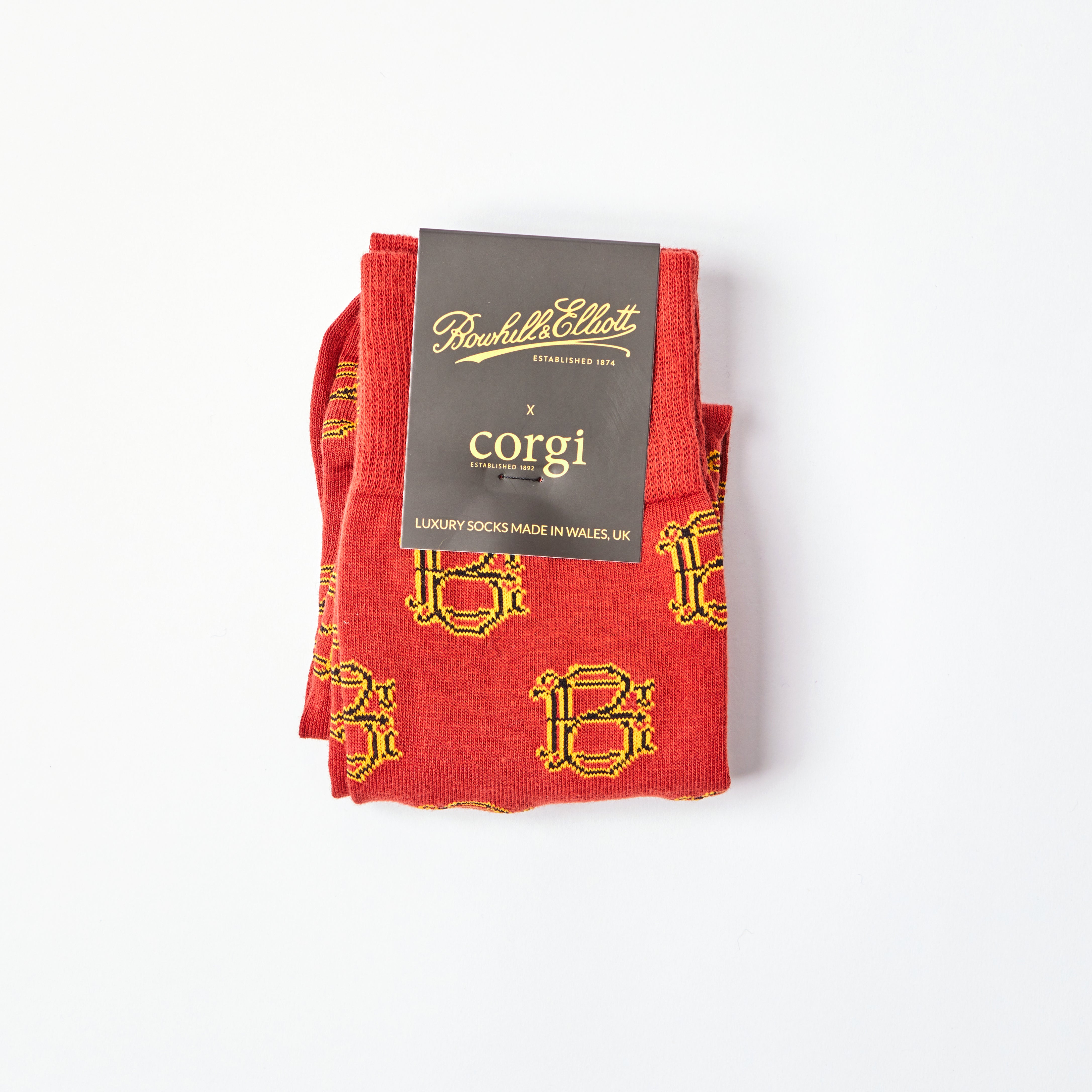 Men's Monogram motif Rust socks