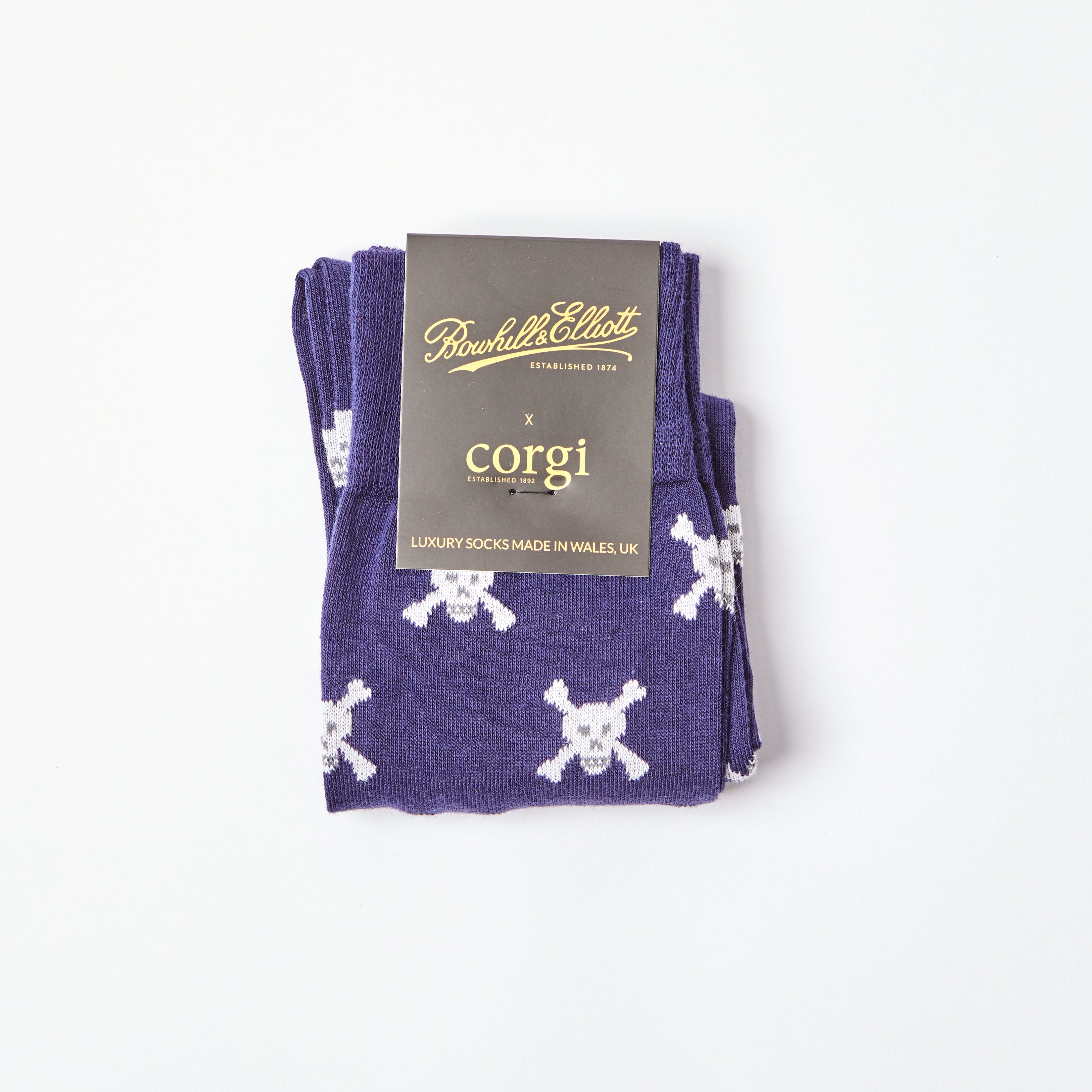 Men's Skull & Crossbones motif Navy socks