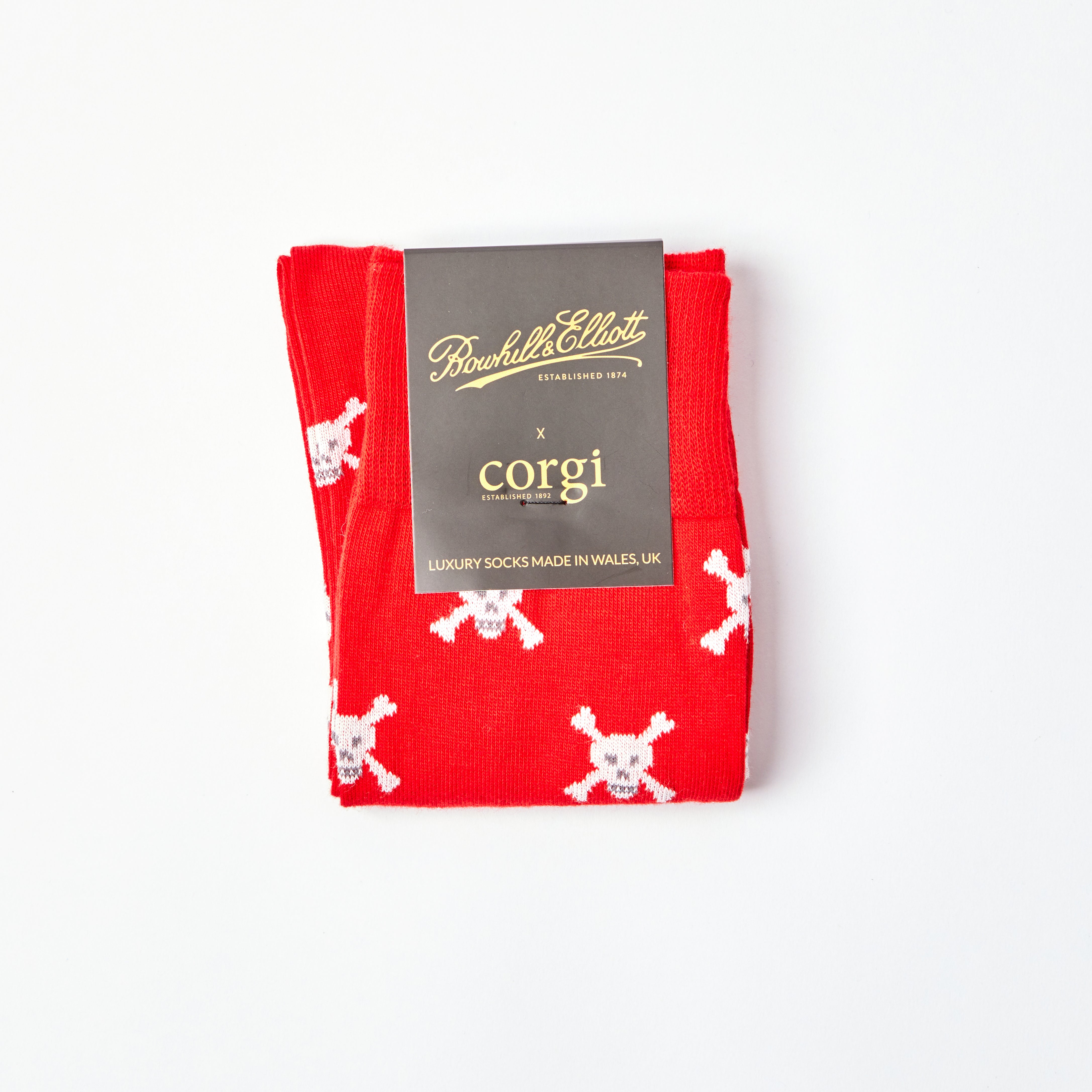 Men's Skull & Crossbones motif Red socks