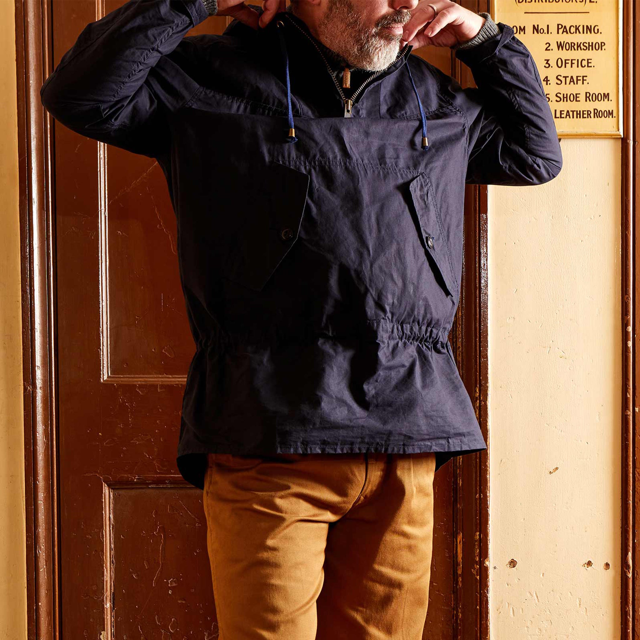 The Hooded Smock in Navy