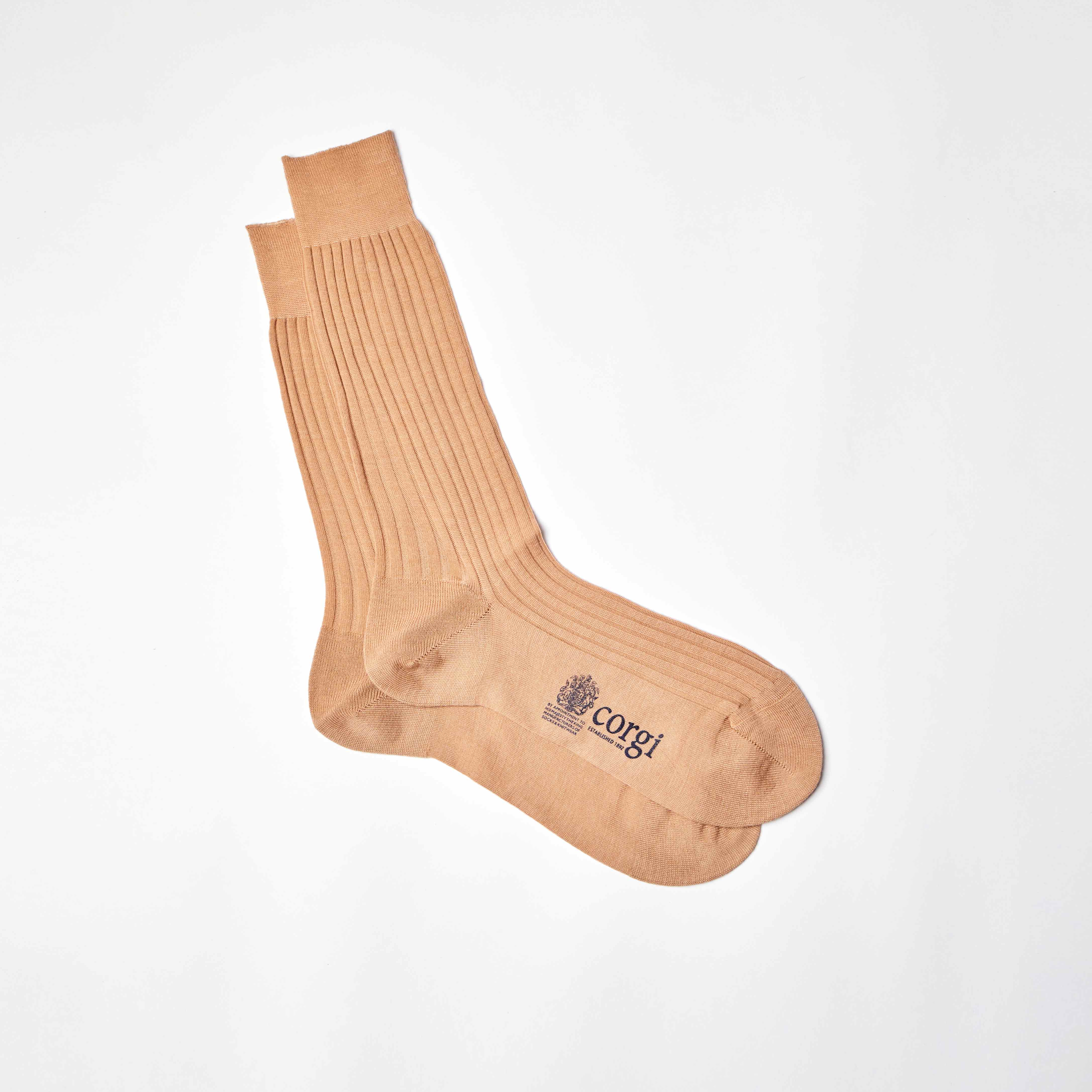 Corgi for Bowhill & Elliott - Men’s Lampeter Wool Socks in Light Khaki