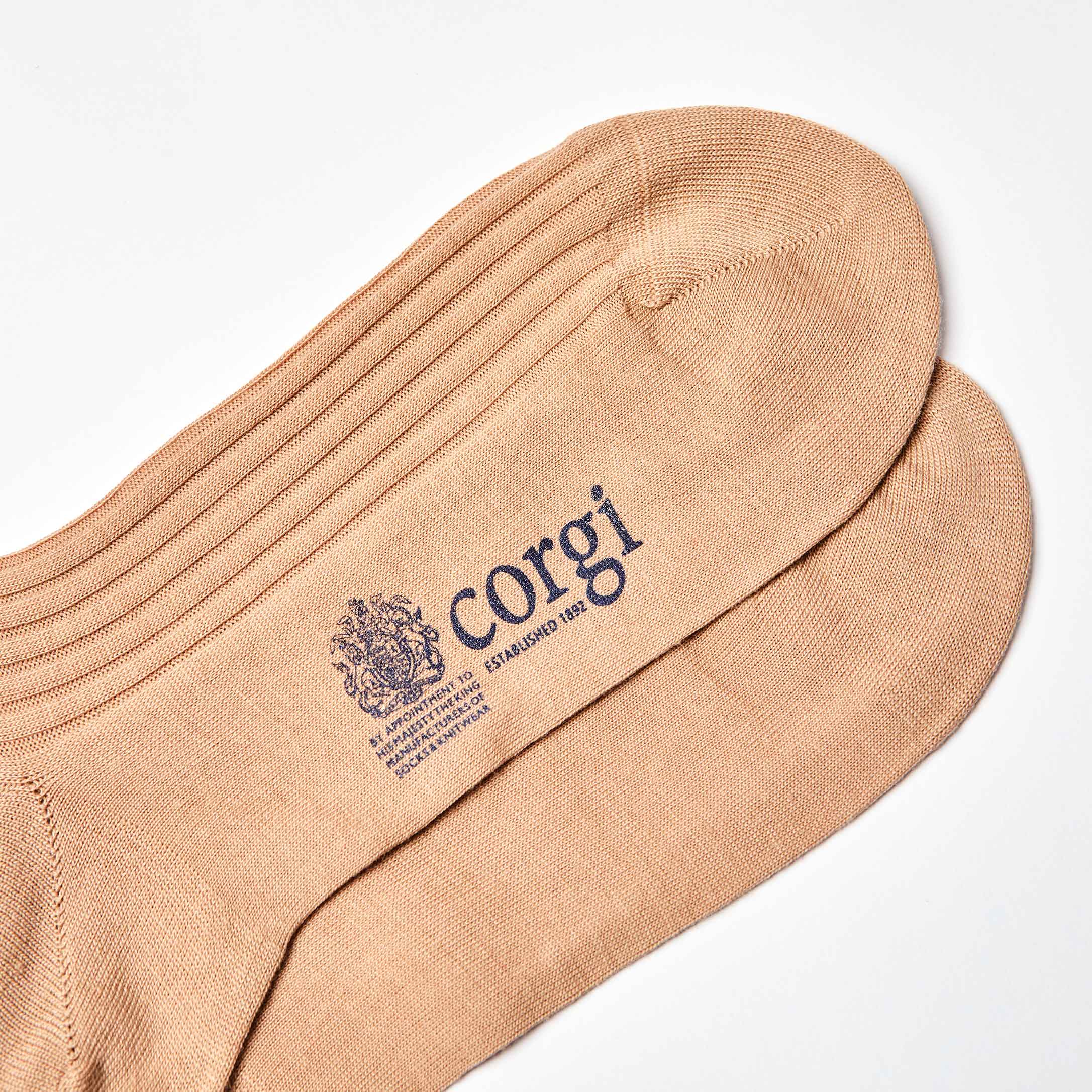 Corgi for Bowhill & Elliott - Men’s Lampeter Wool Socks in Light Khaki