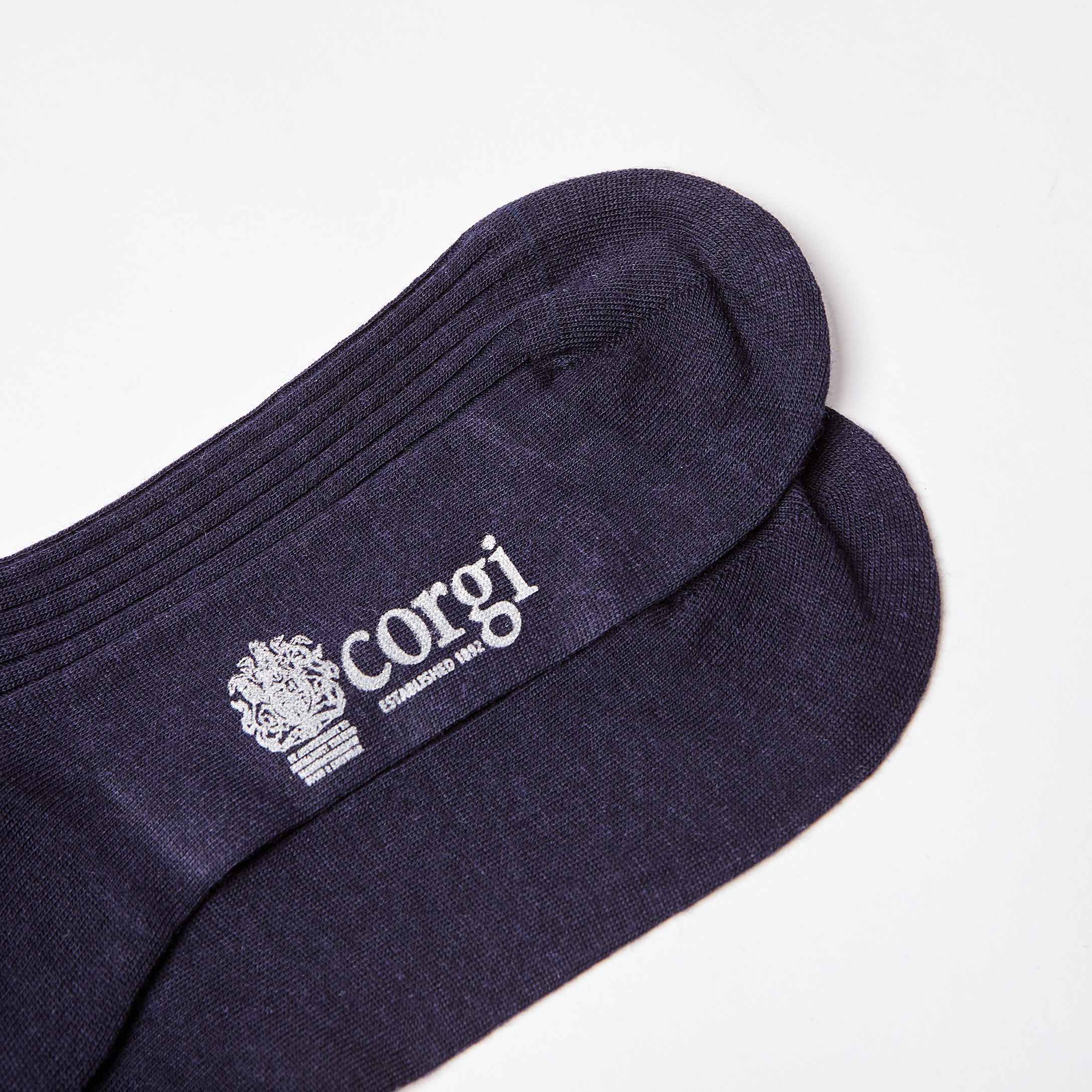 Corgi for Bowhill & Elliott - Men’s Lampeter Wool Socks in Navy