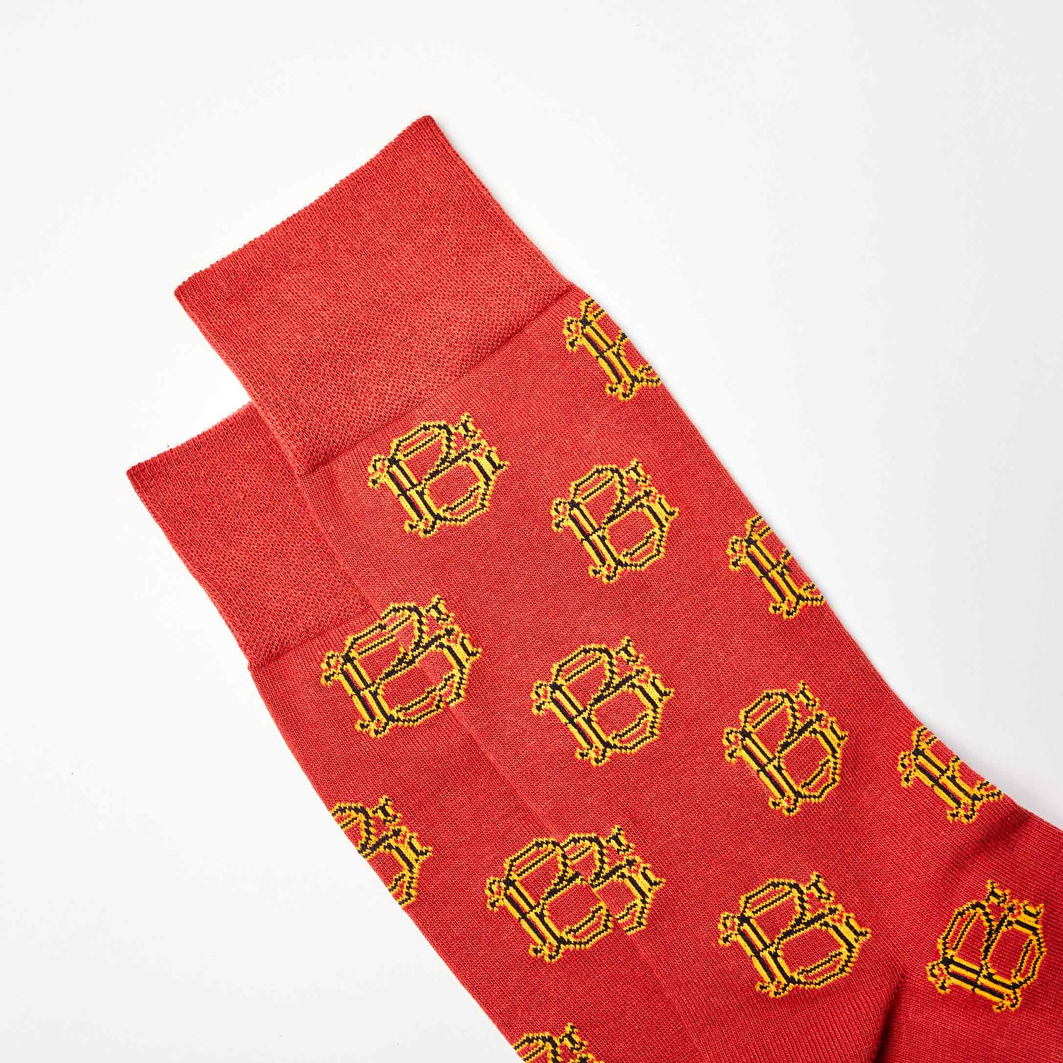 Corgi for Bowhill & Elliott - Men's Mono motif Rust socks