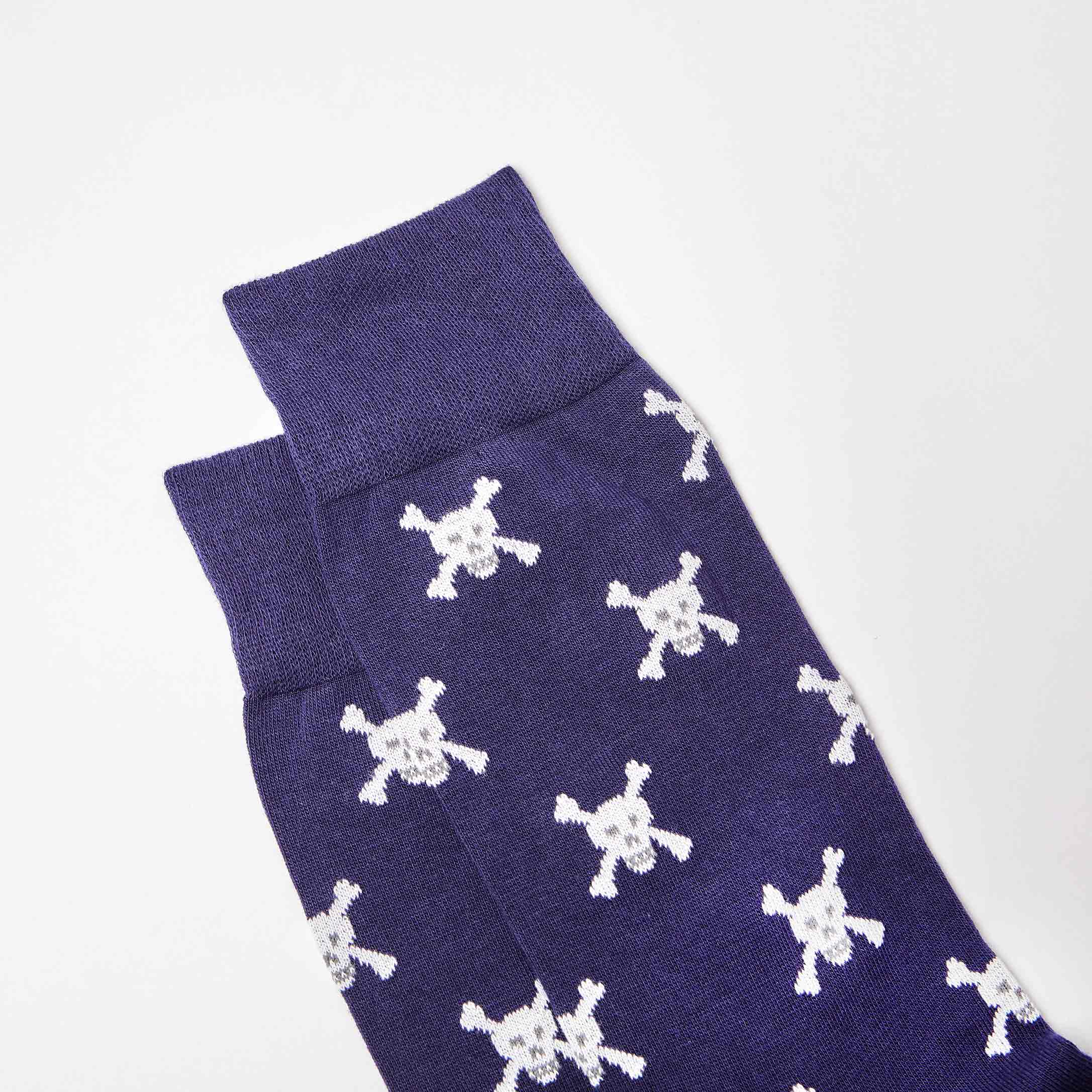Corgi for Bowhill & Elliott - Men's Skull & Crossbones motif Navy socks