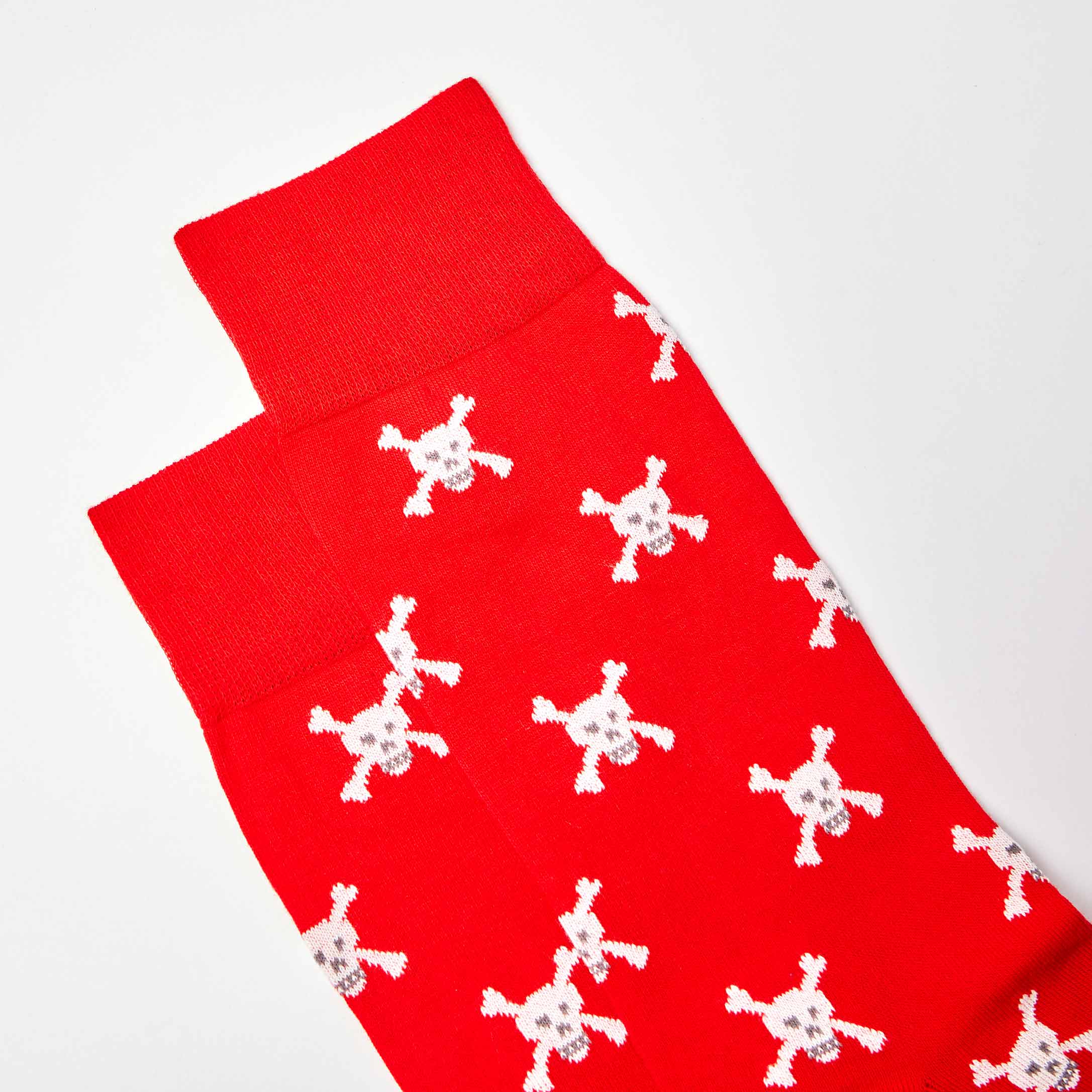 Corgi for Bowhill & Elliott - Men's Skull & Crossbones motif Red socks