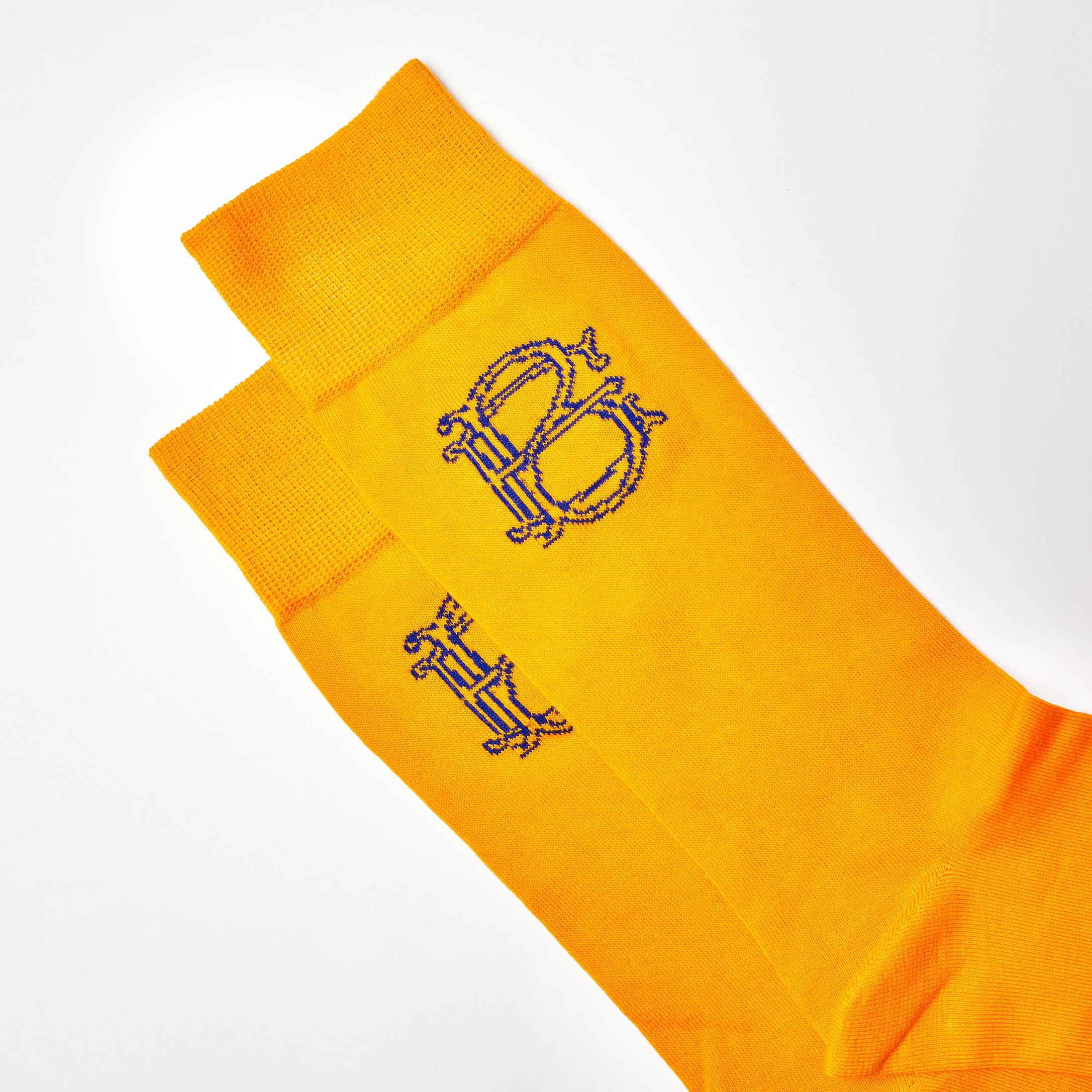 Corgi for Bowhill & Elliott - Men's Large Mono motif Gold socks