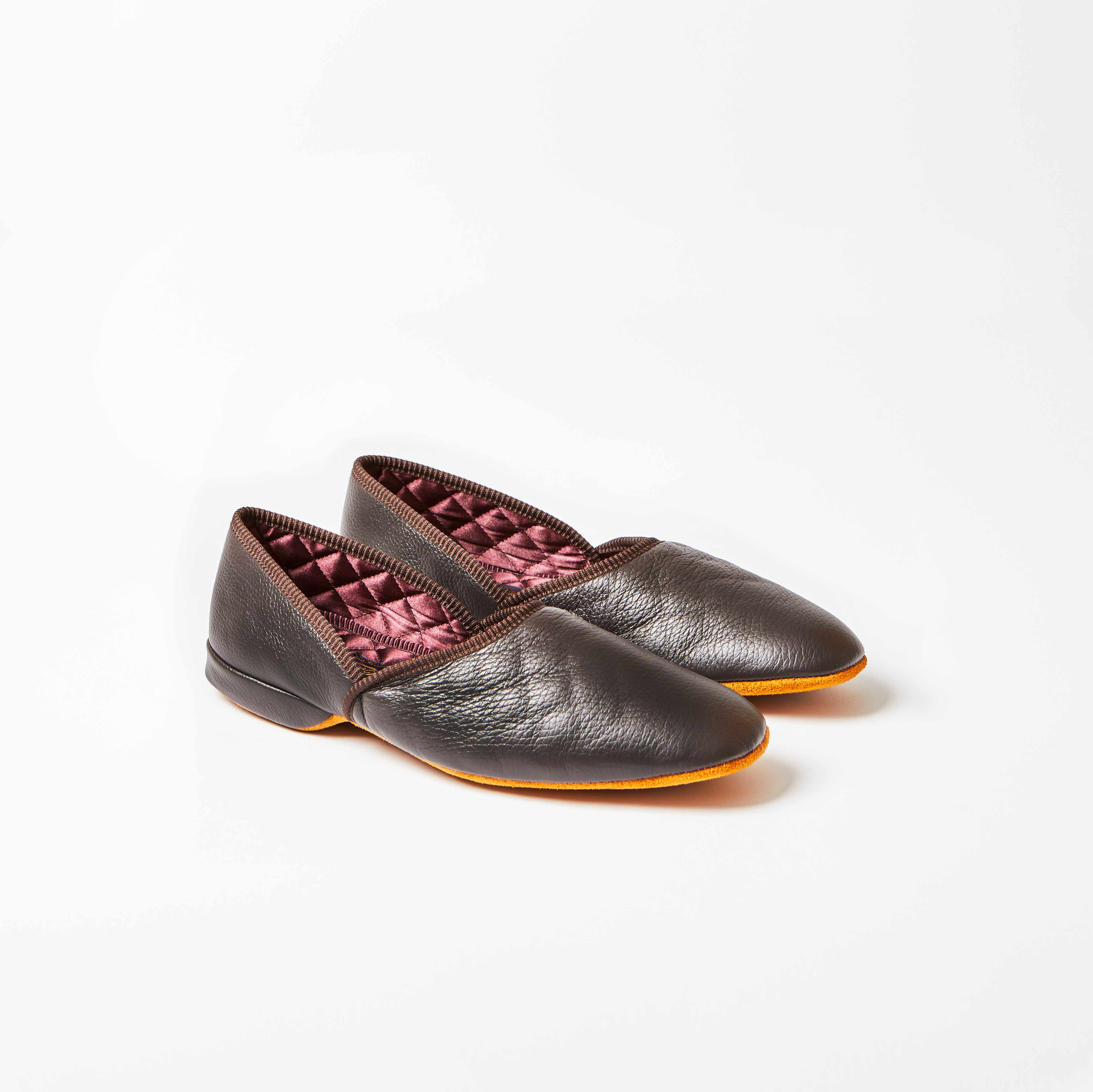 Mocha Deerskin Grecian Slippers