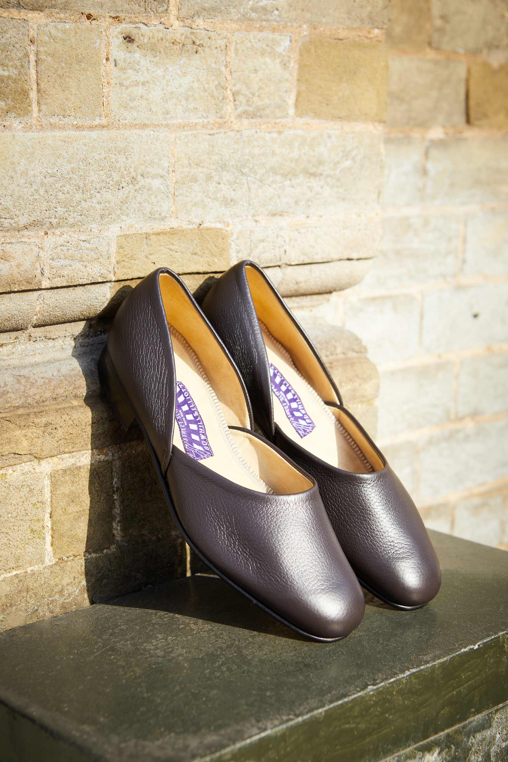 Mocha Deerskin Leather Hard Sole Grecian Slippers