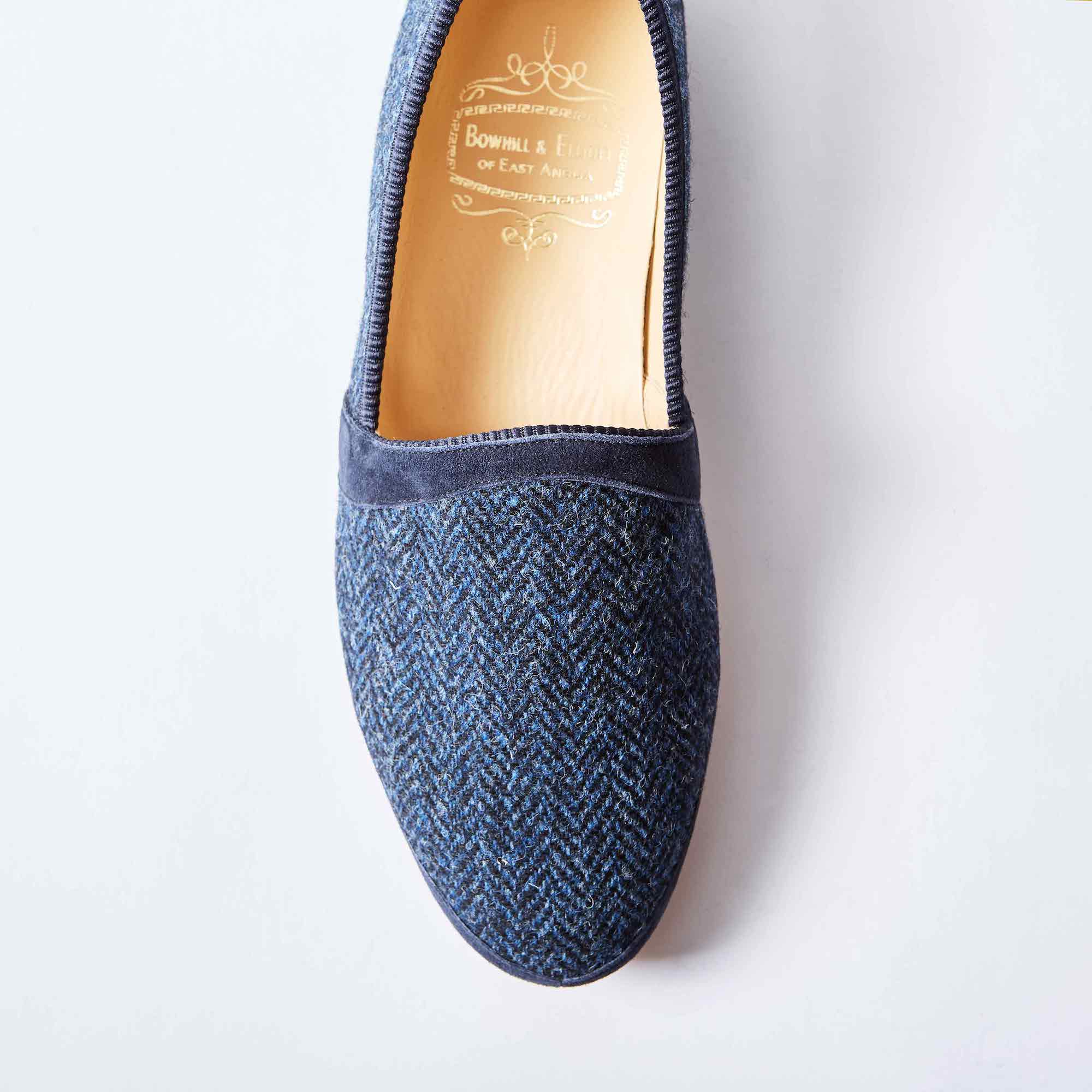 Navy Harris Tweed® Monk Slippers