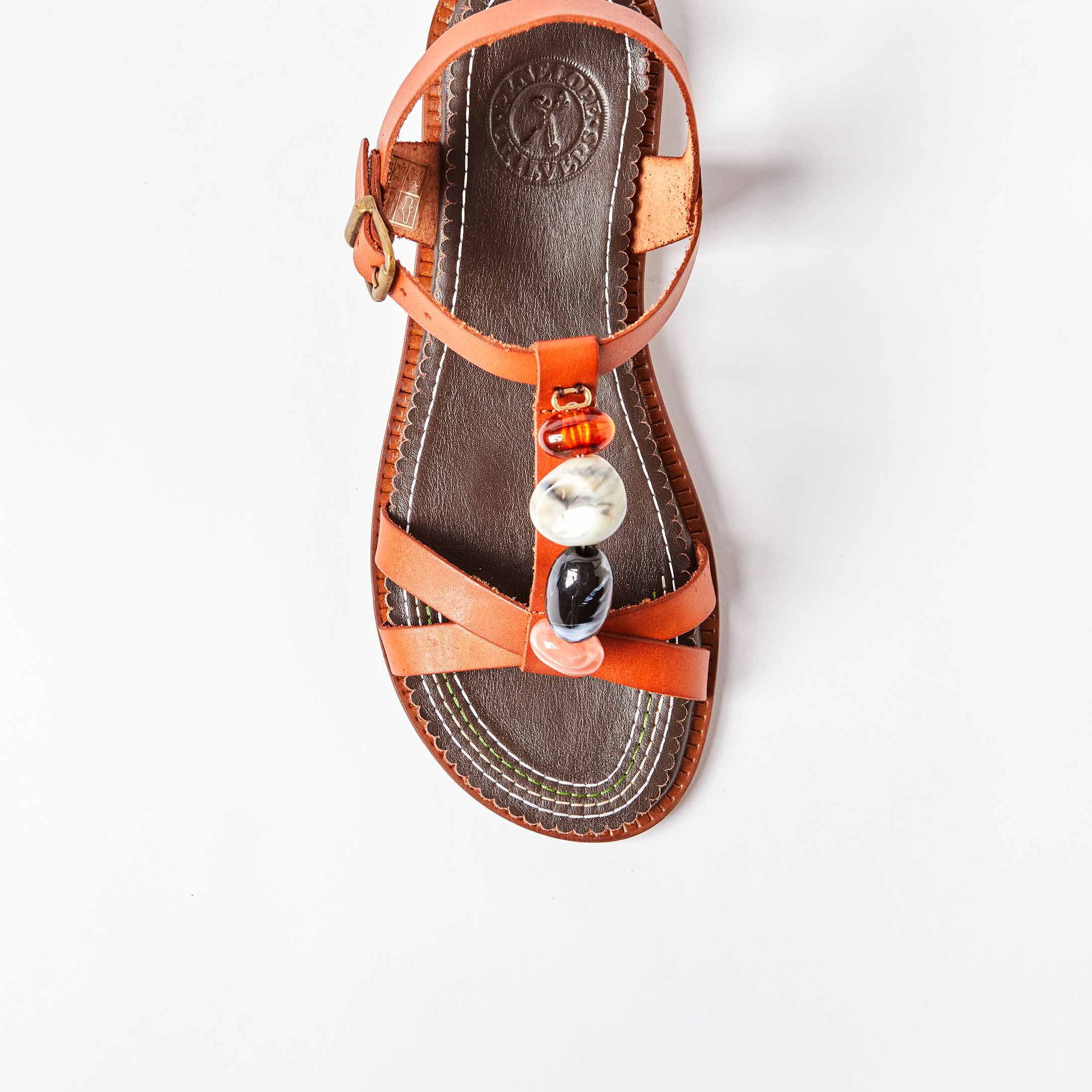 Patmos Leather Sandal in Tan