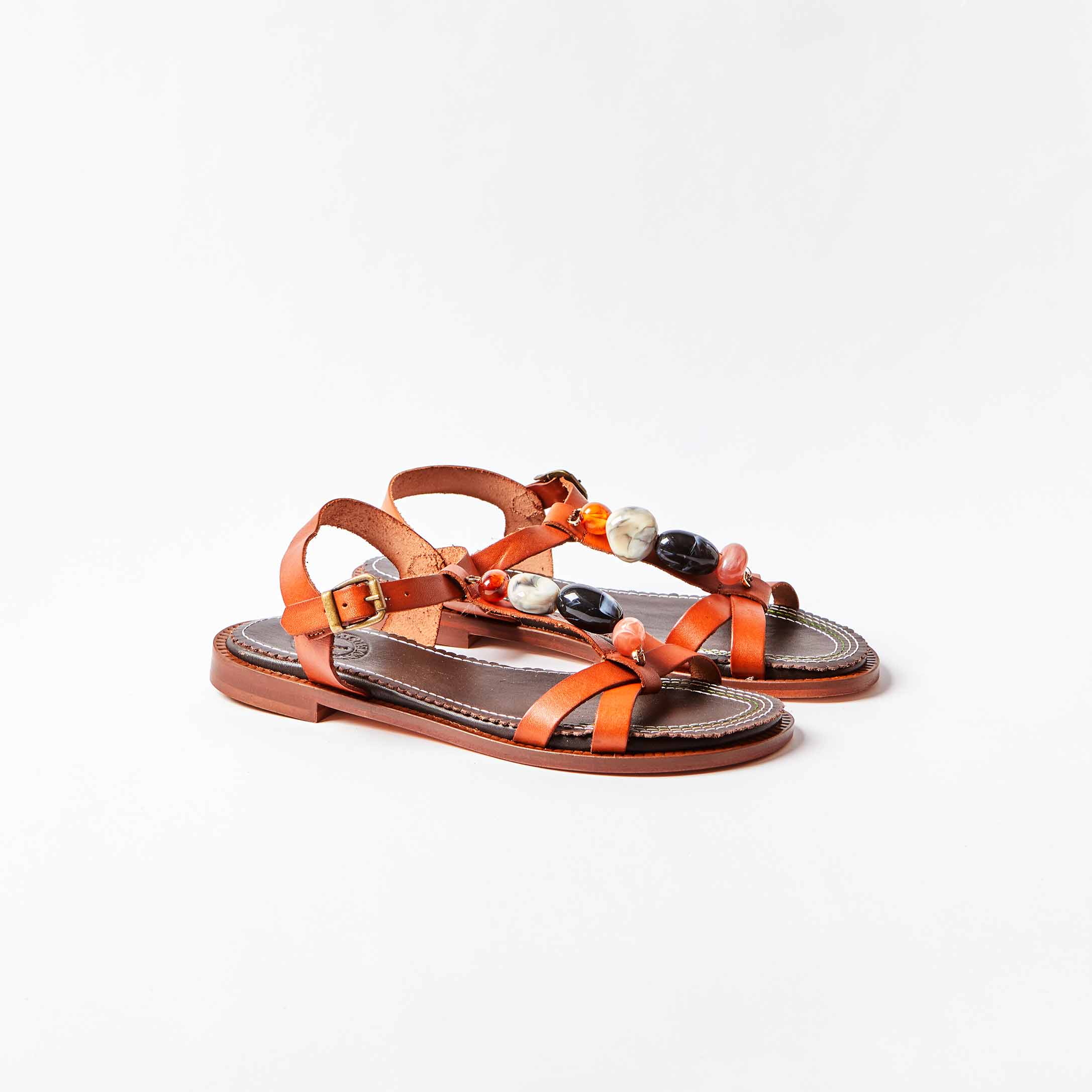 Patmos Leather Sandal in Tan