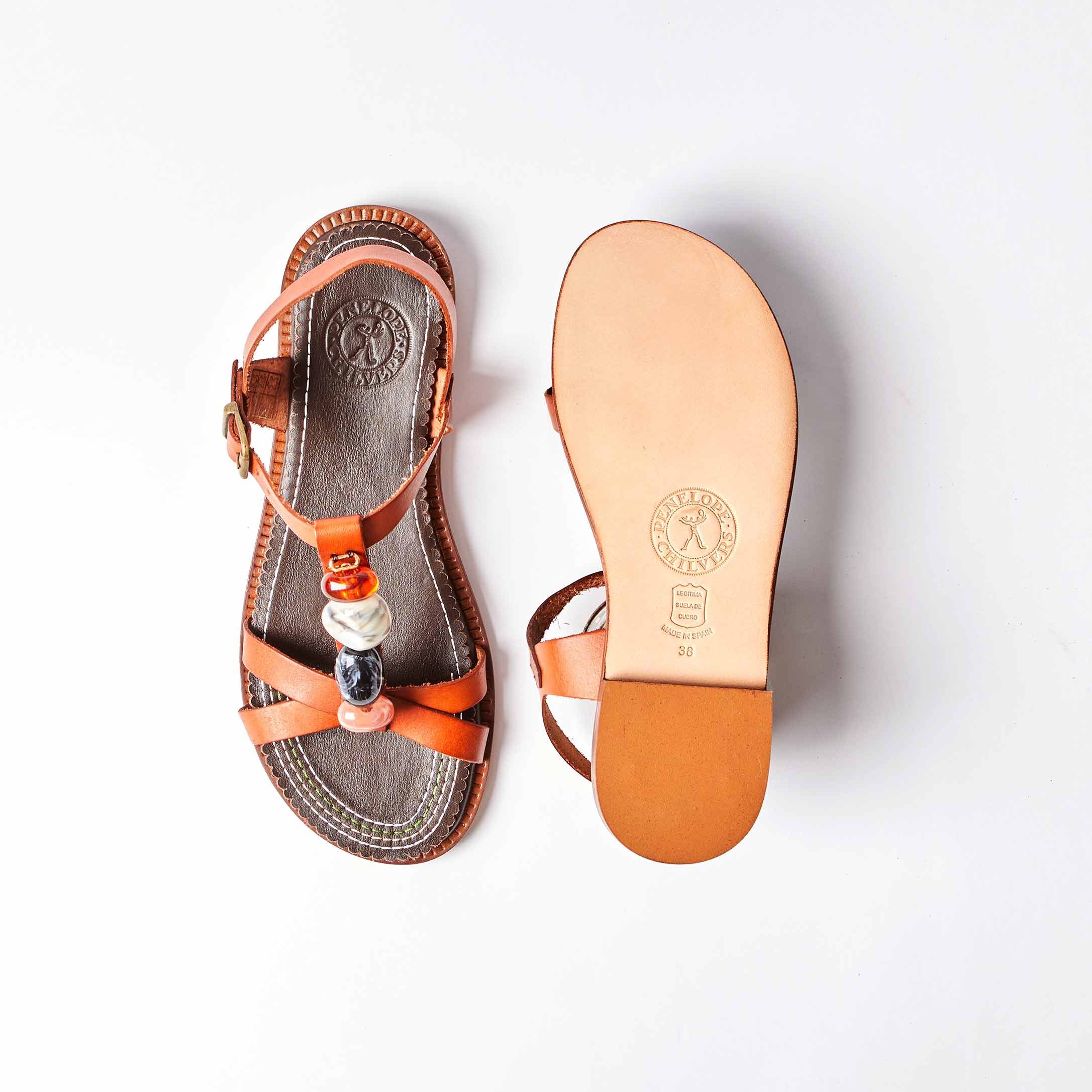 Patmos Leather Sandal in Tan