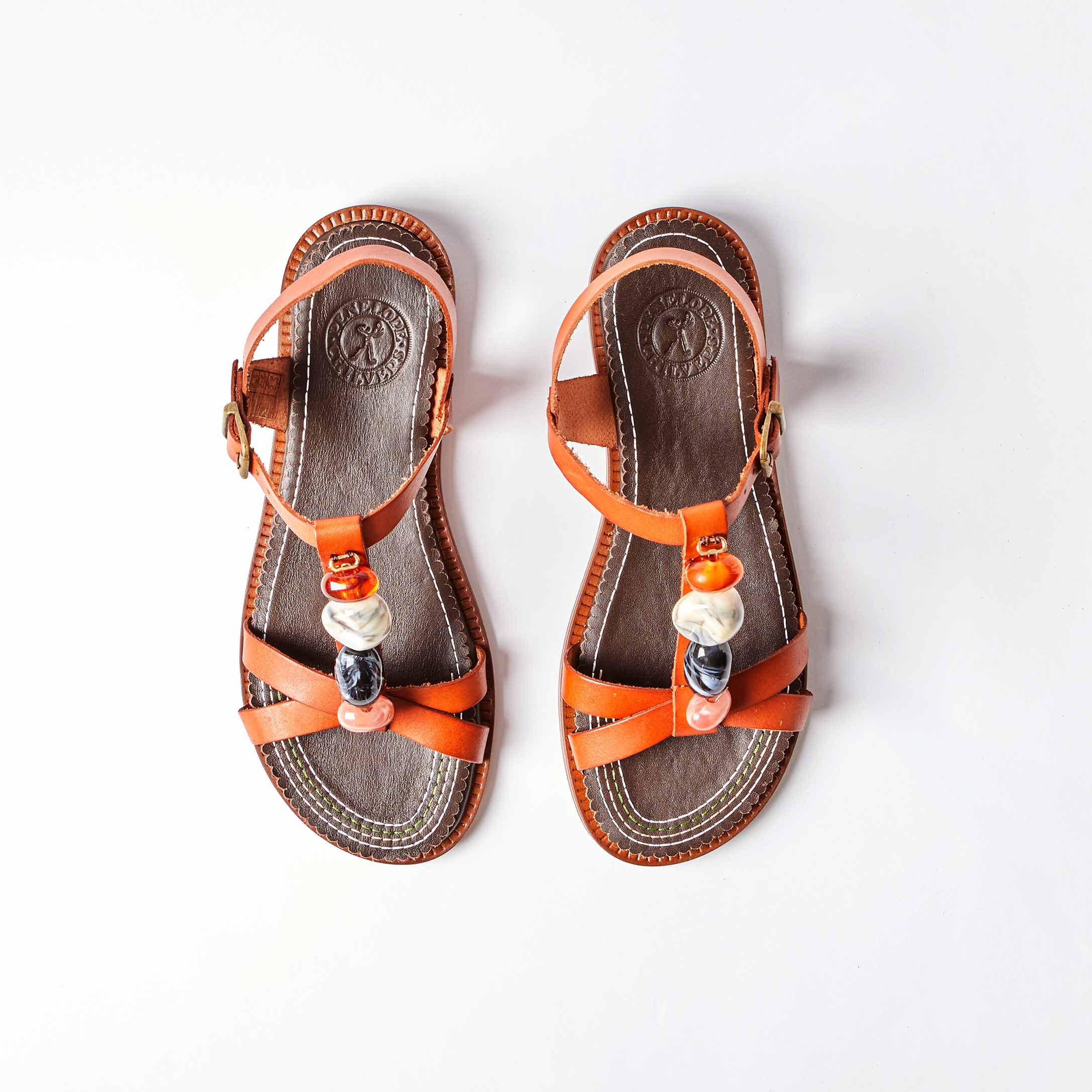 Patmos Leather Sandal in Tan