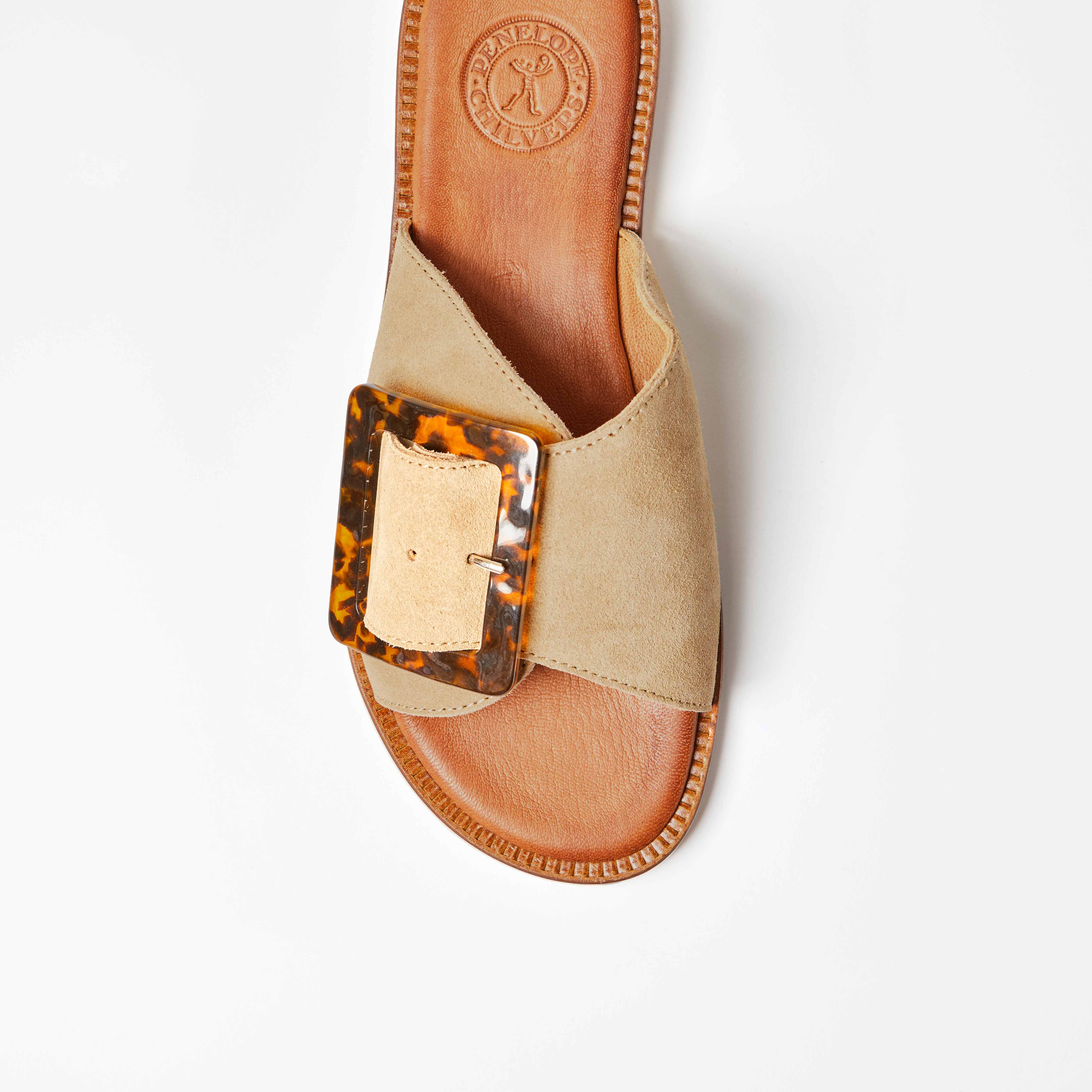 Biarritz Buckle Sandal in Camel