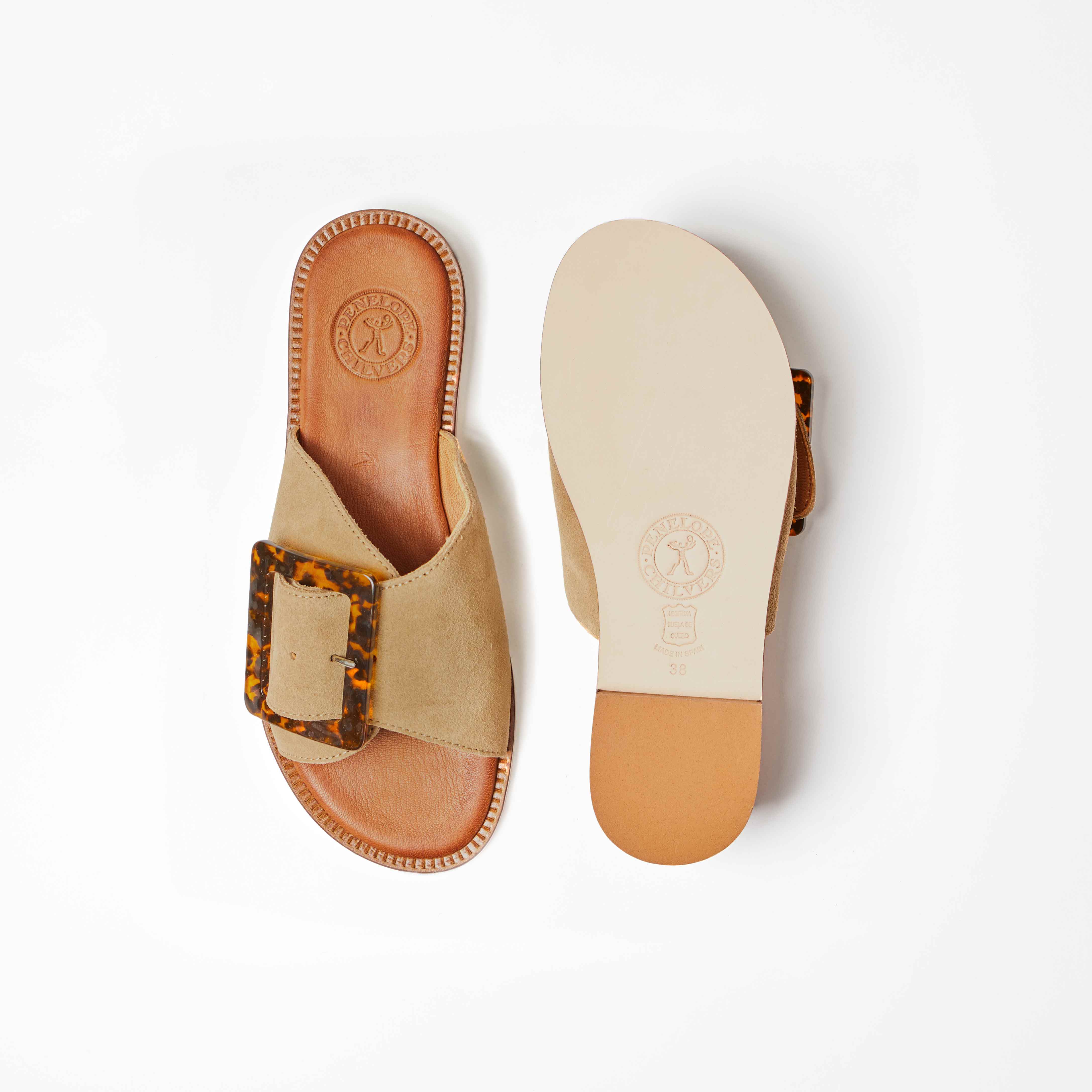 Biarritz Buckle Sandal in Camel