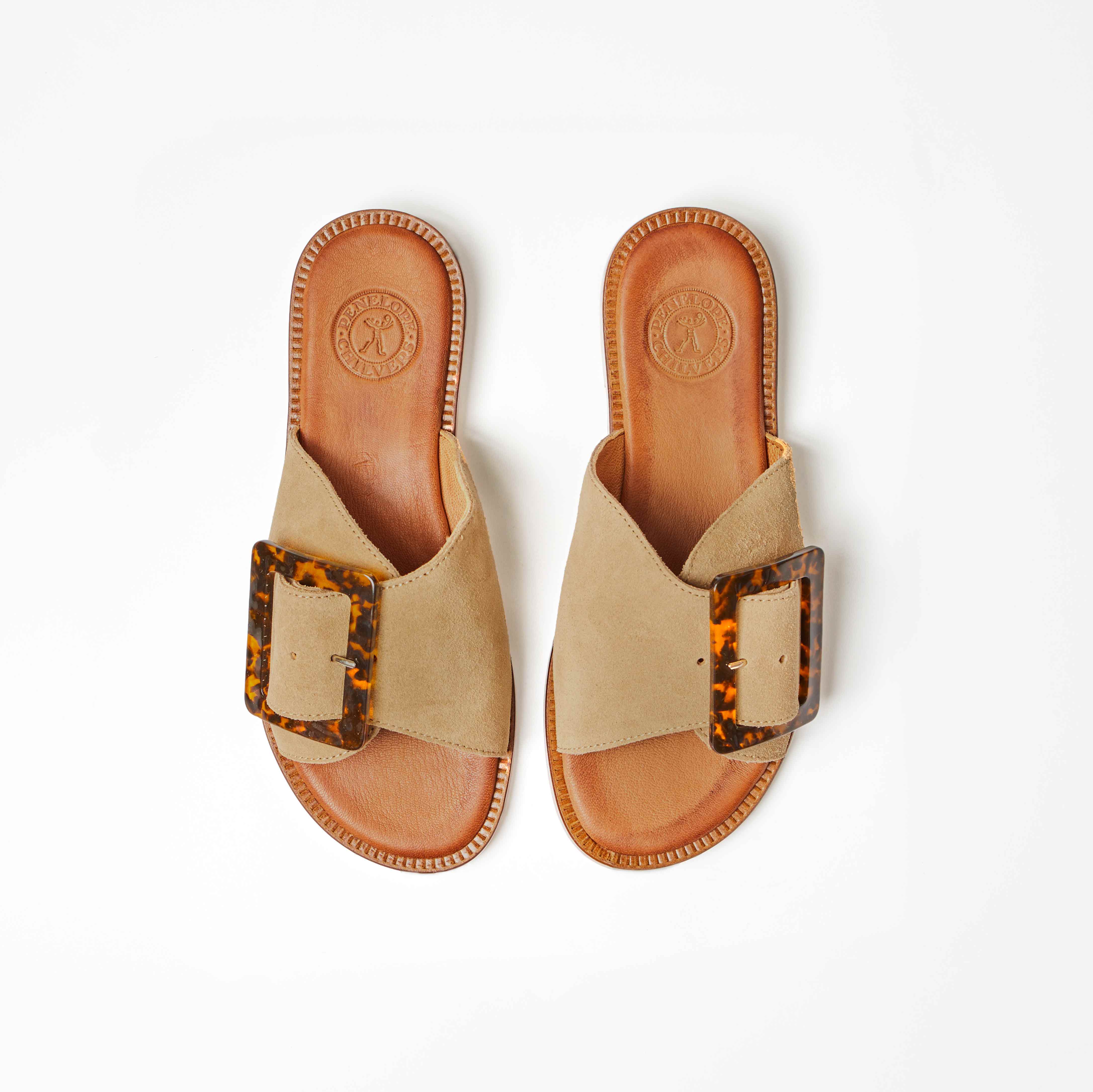 Biarritz Buckle Sandal in Camel