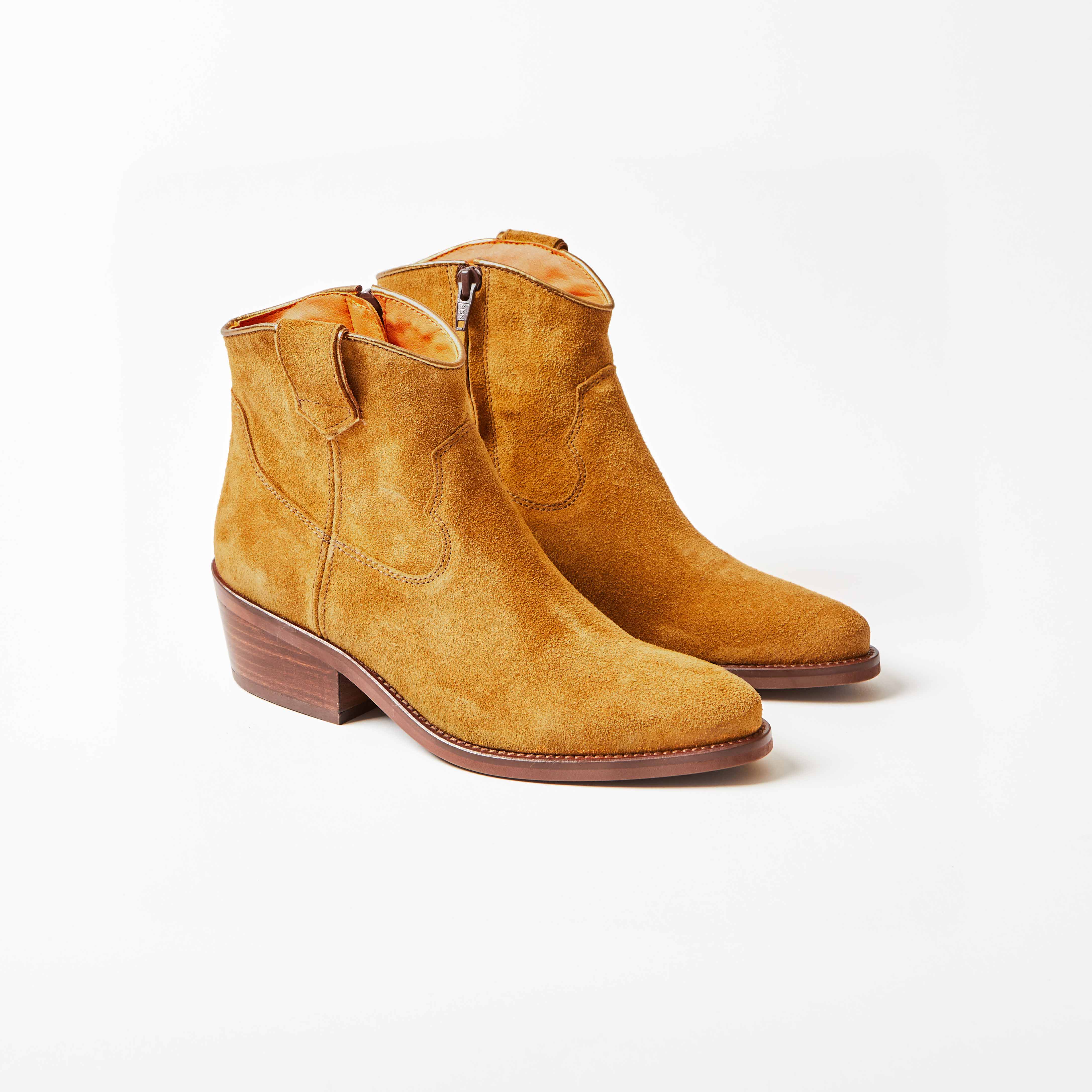Cassidy Suede Cowboy Boot - Tan