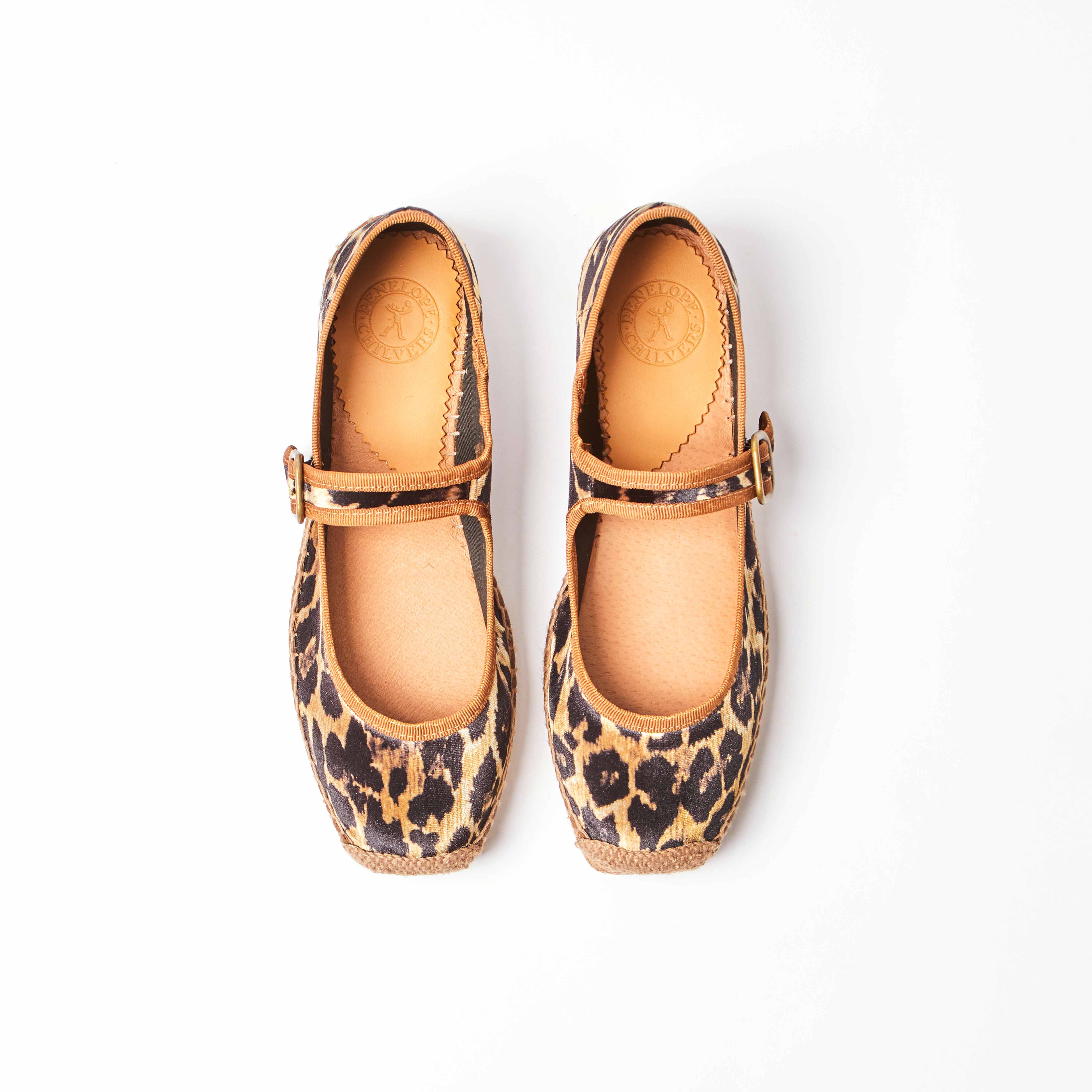 Flora Leopard Velvet Espadrille Brown