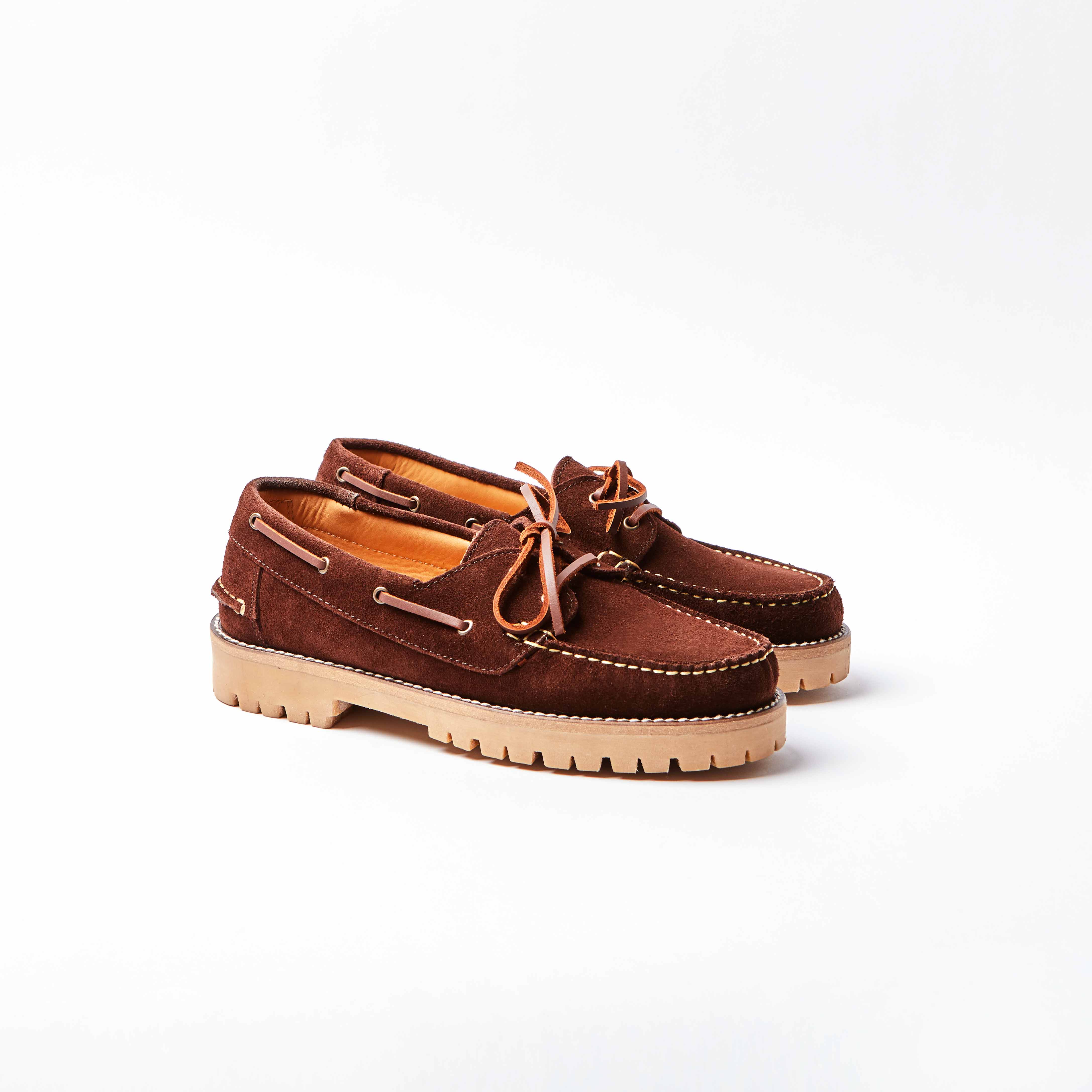 Federico Suede Boat Shoe in Chocolate