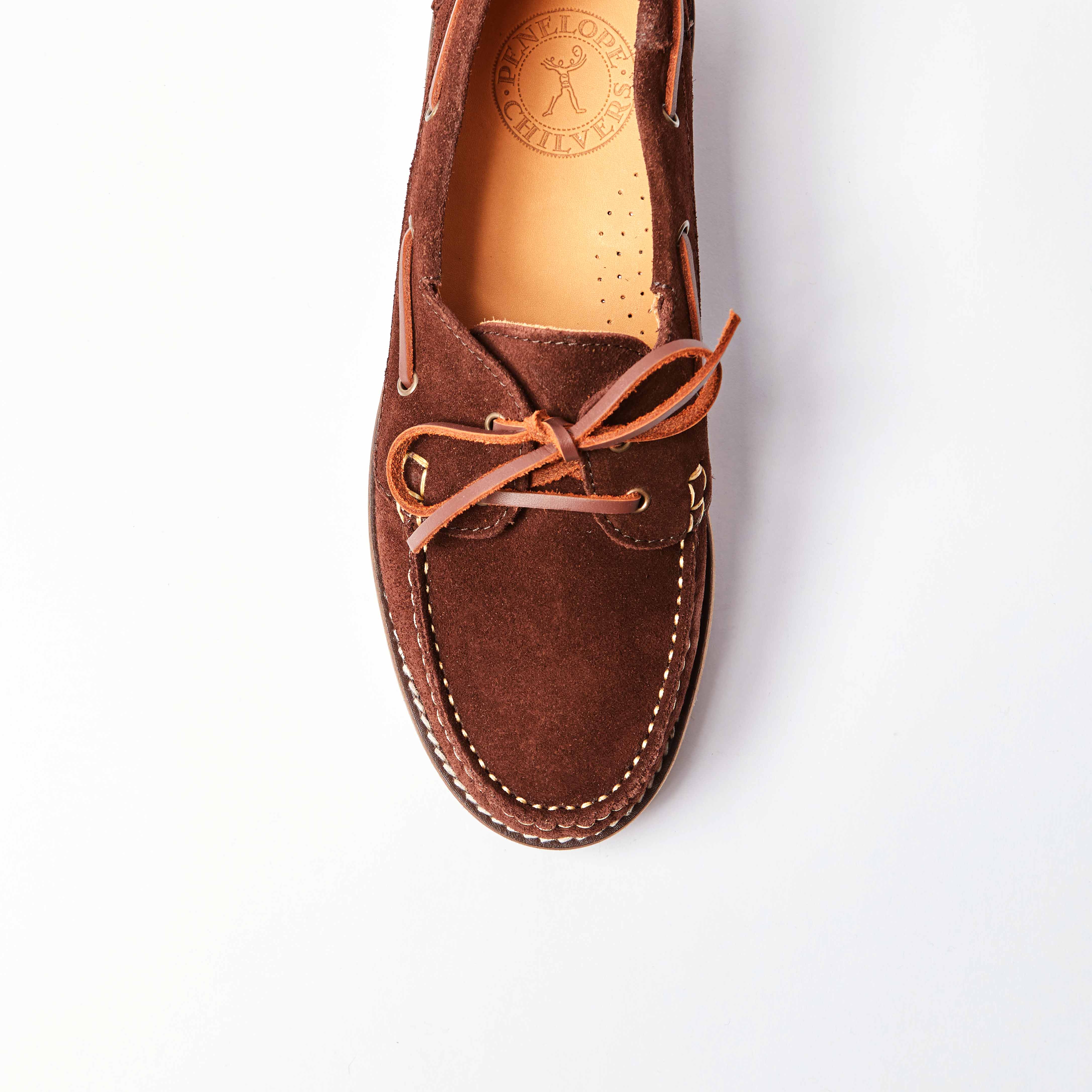 Federico Suede Boat Shoe in Chocolate