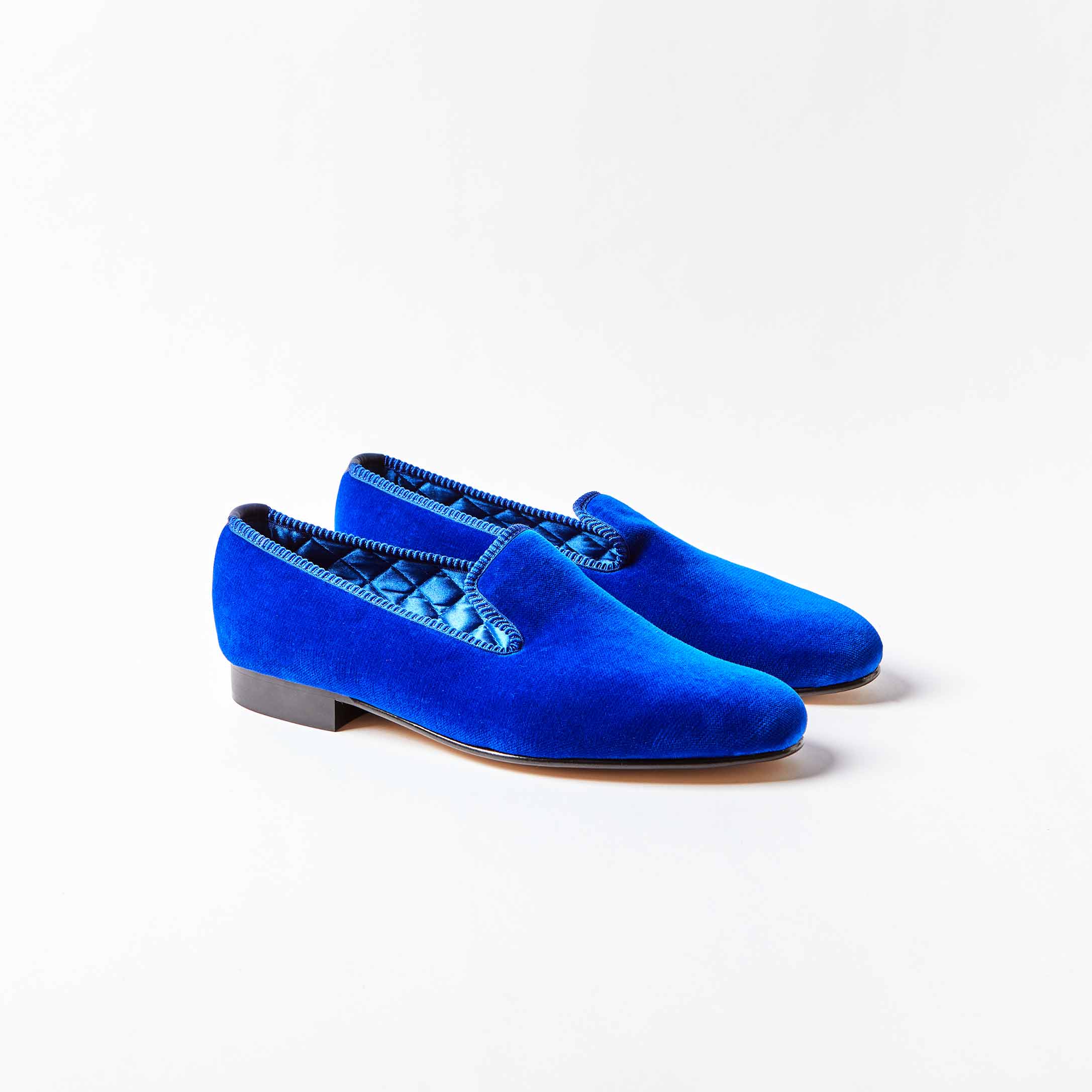 Royal Blue Velvet Plain Albert Sale Slippers