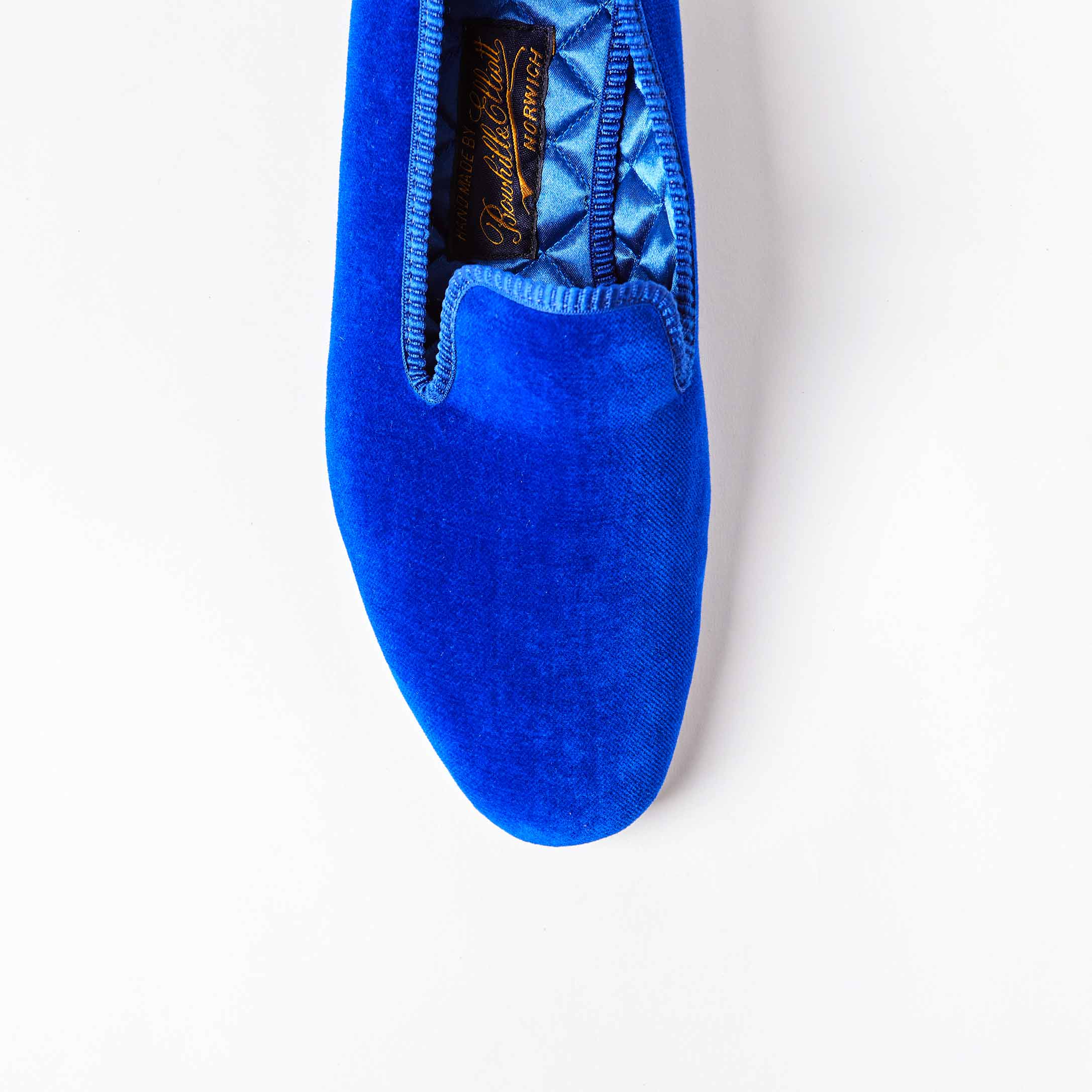 Royal Blue Velvet Plain Albert Sale Slippers
