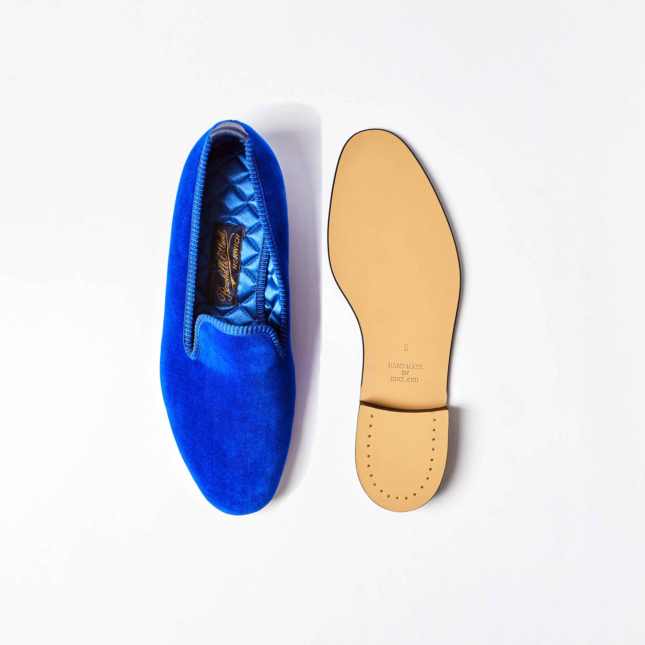 Royal Blue Velvet Plain Albert Sale Slippers