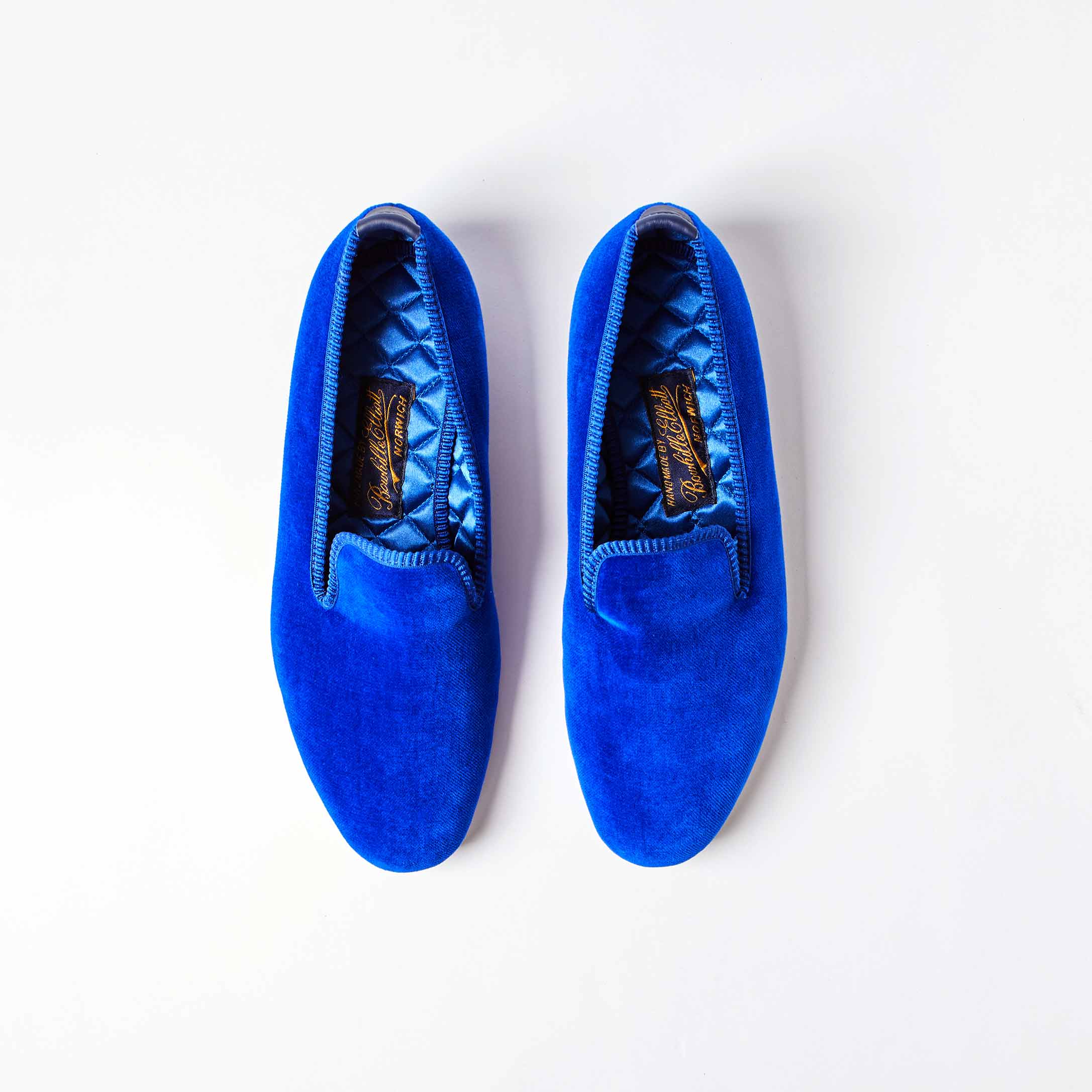 Royal Blue Velvet Plain Albert Sale Slippers