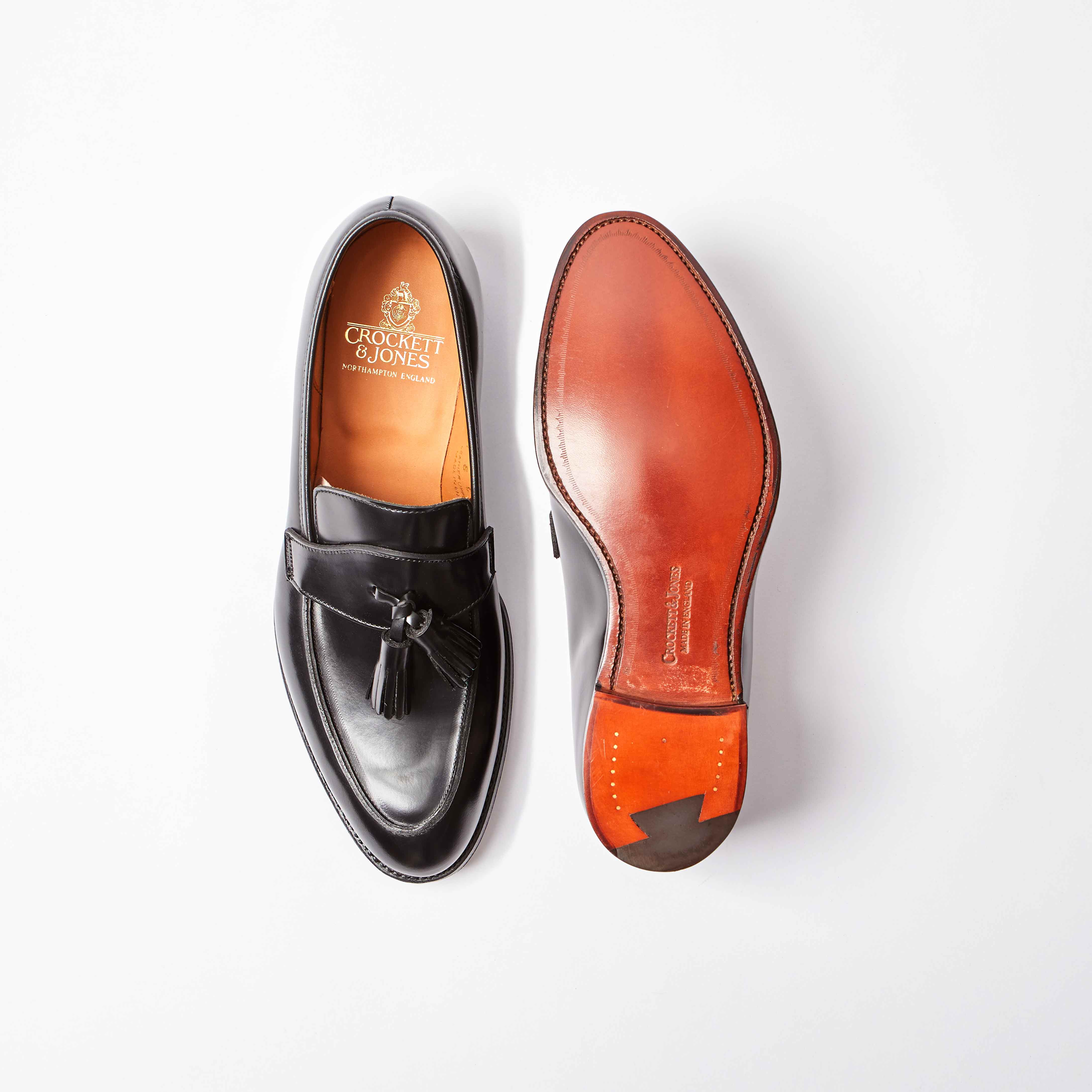 Sophie II Black Boned Calf Leather Tassel Loafer