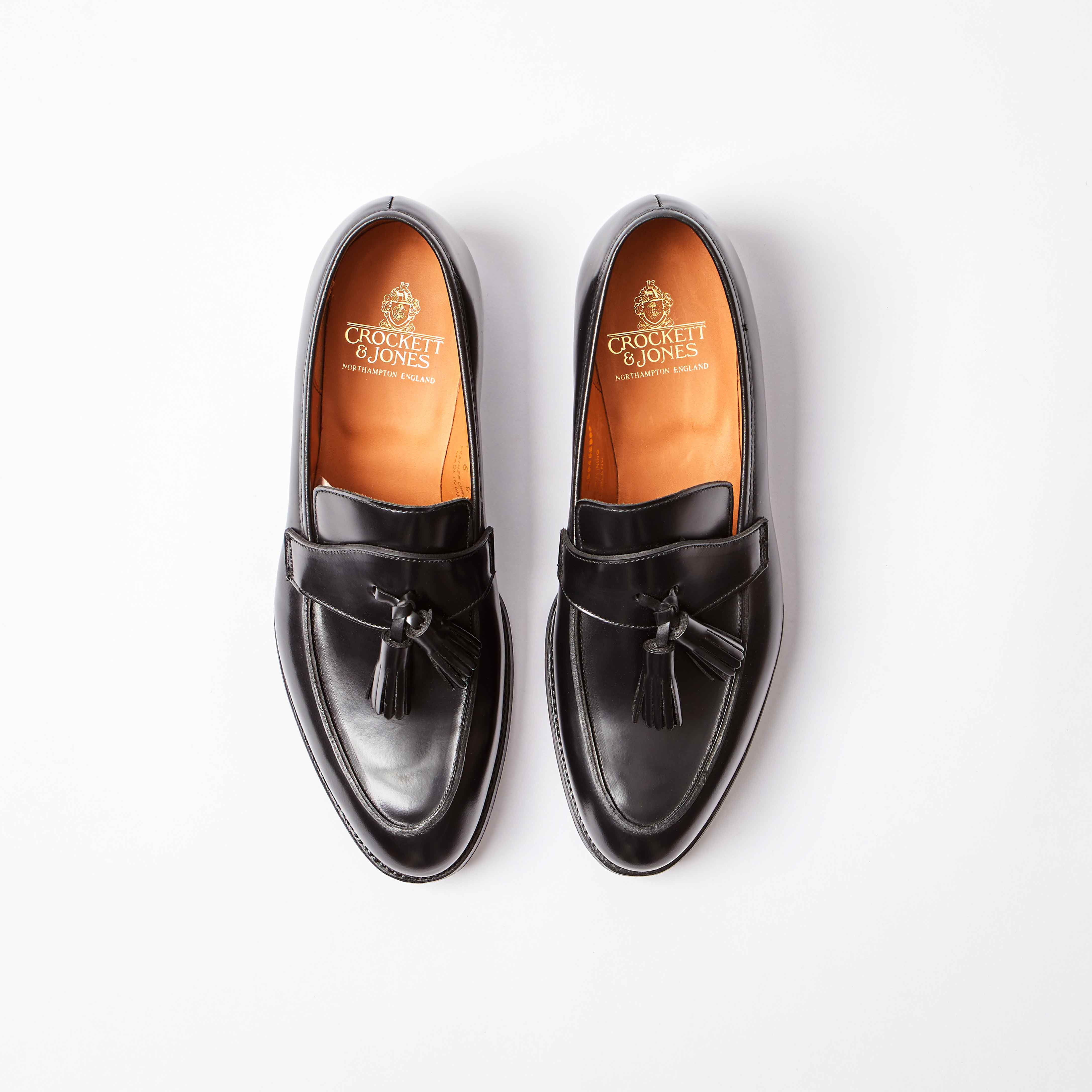 Sophie II Black Boned Calf Leather Tassel Loafer