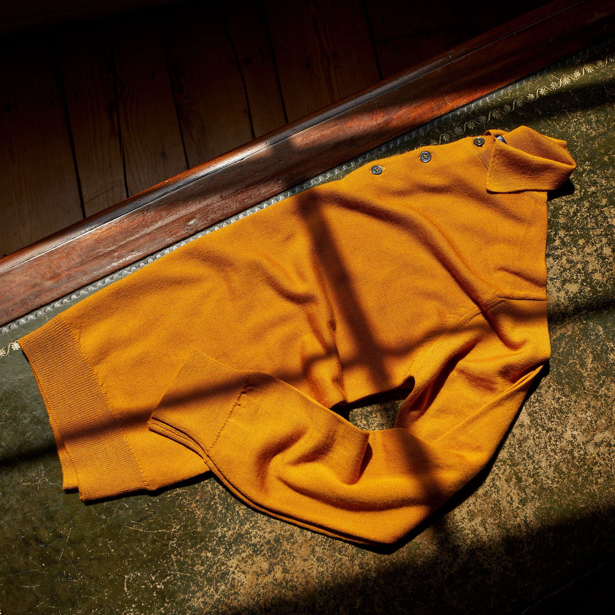The Merino Polo in Mustard