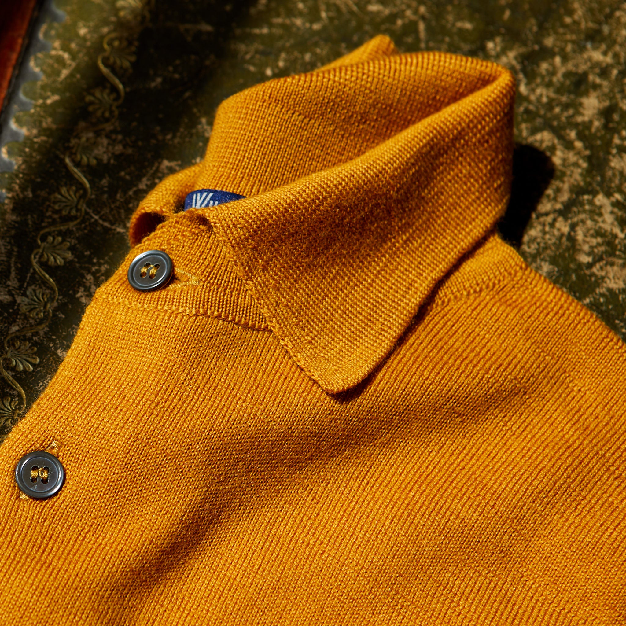 The Merino Polo in Mustard