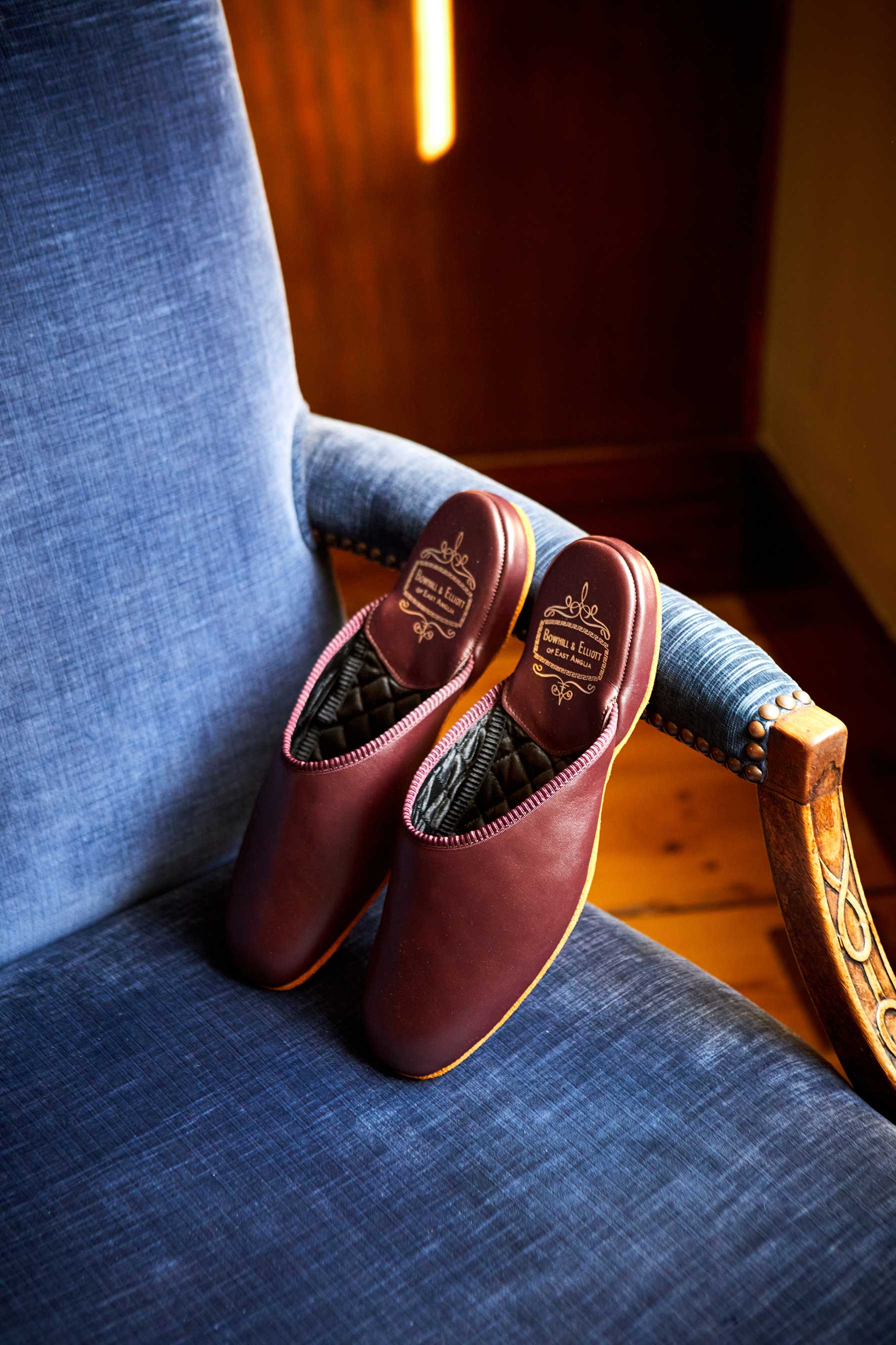 Wine Leather Mule Slipper